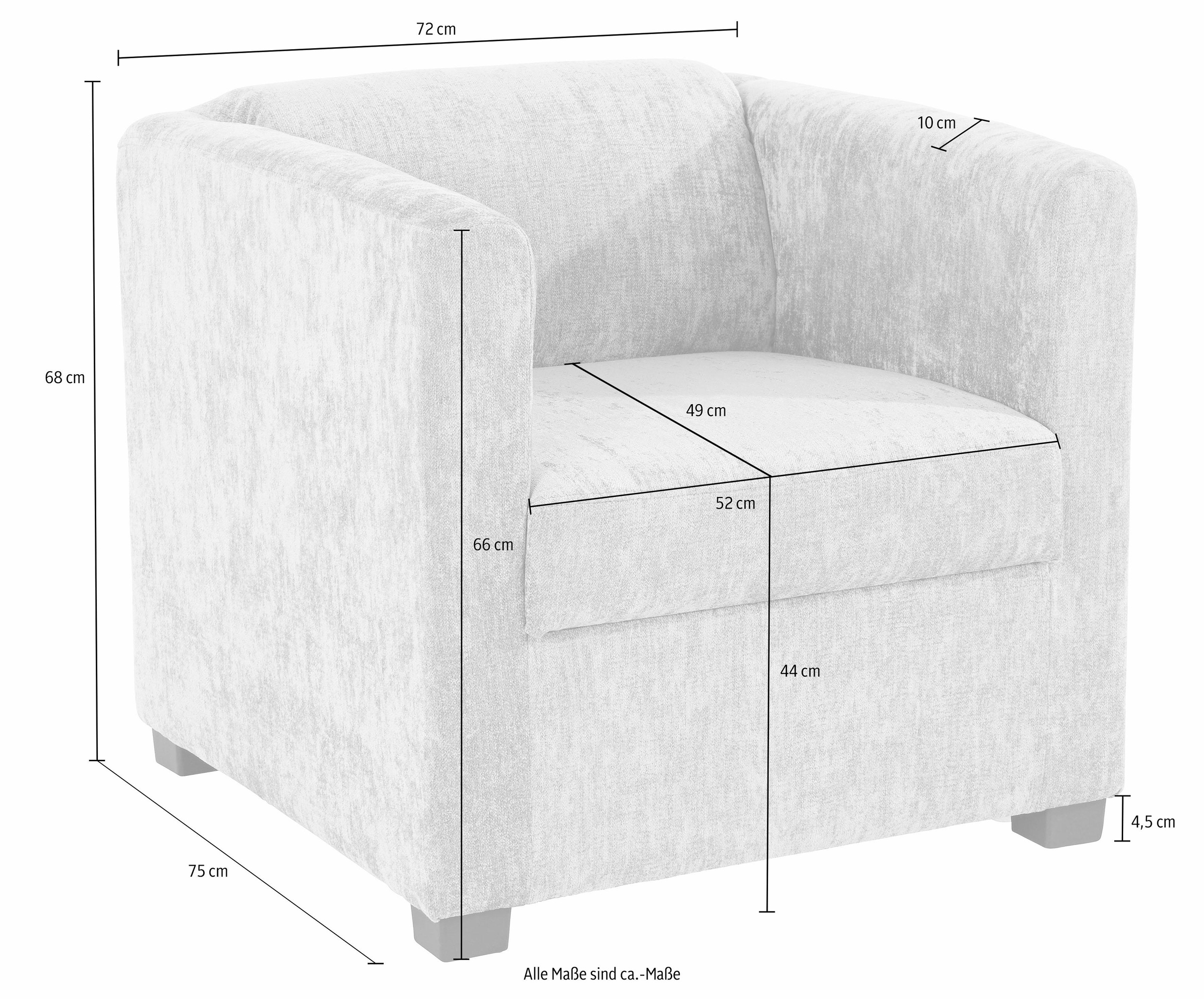 INOSIGN Sessel »Bob Cocktailsessel, Clubsessel, Loungesessel«, in verschiedenen modernen Farben und Qualitäten
