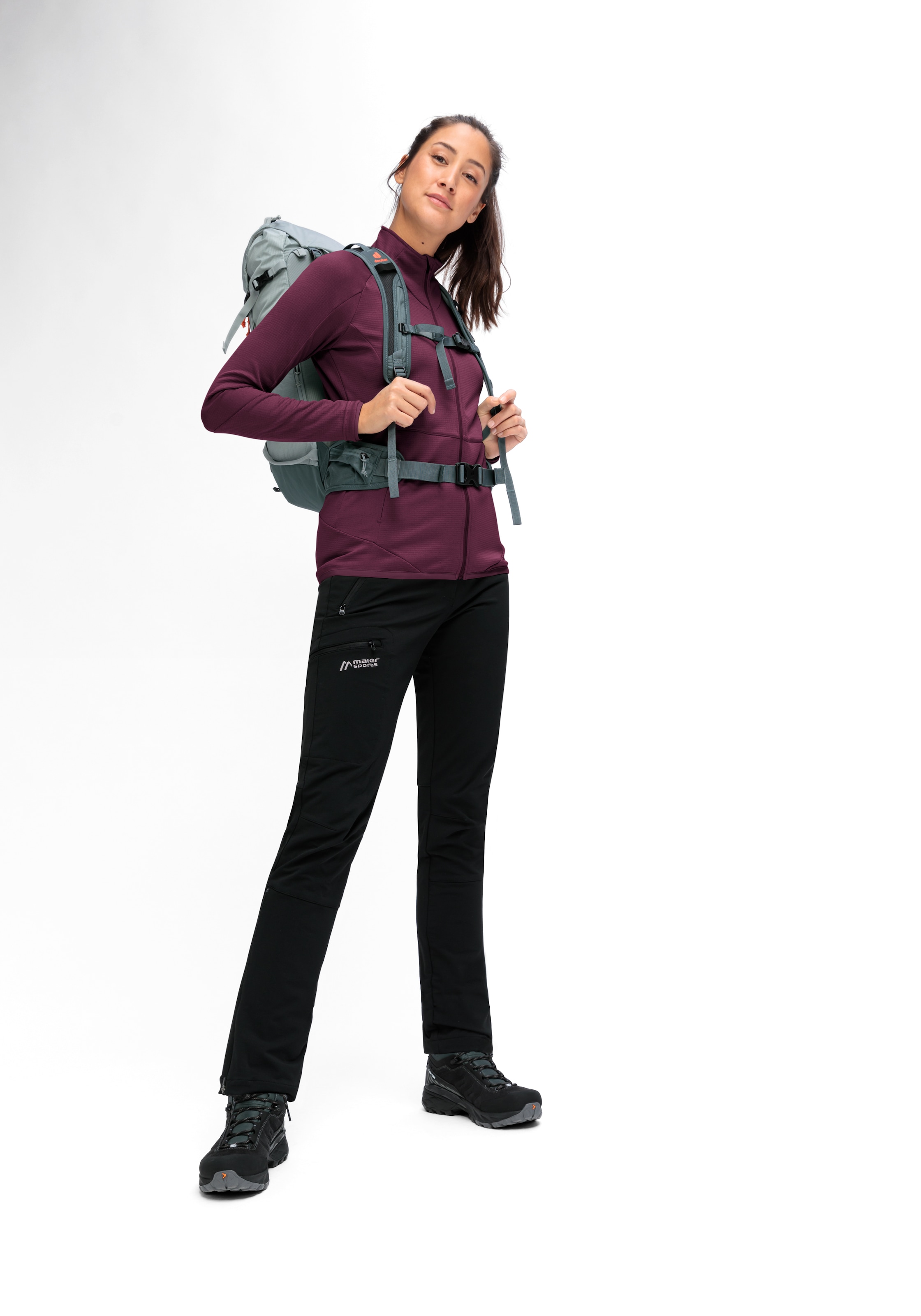 Maier Sports Fleecejacke »Sinaia W«, Damen Midlayer, atmungsaktiv schnelltrocknend, Full-Zip, Regular Fit