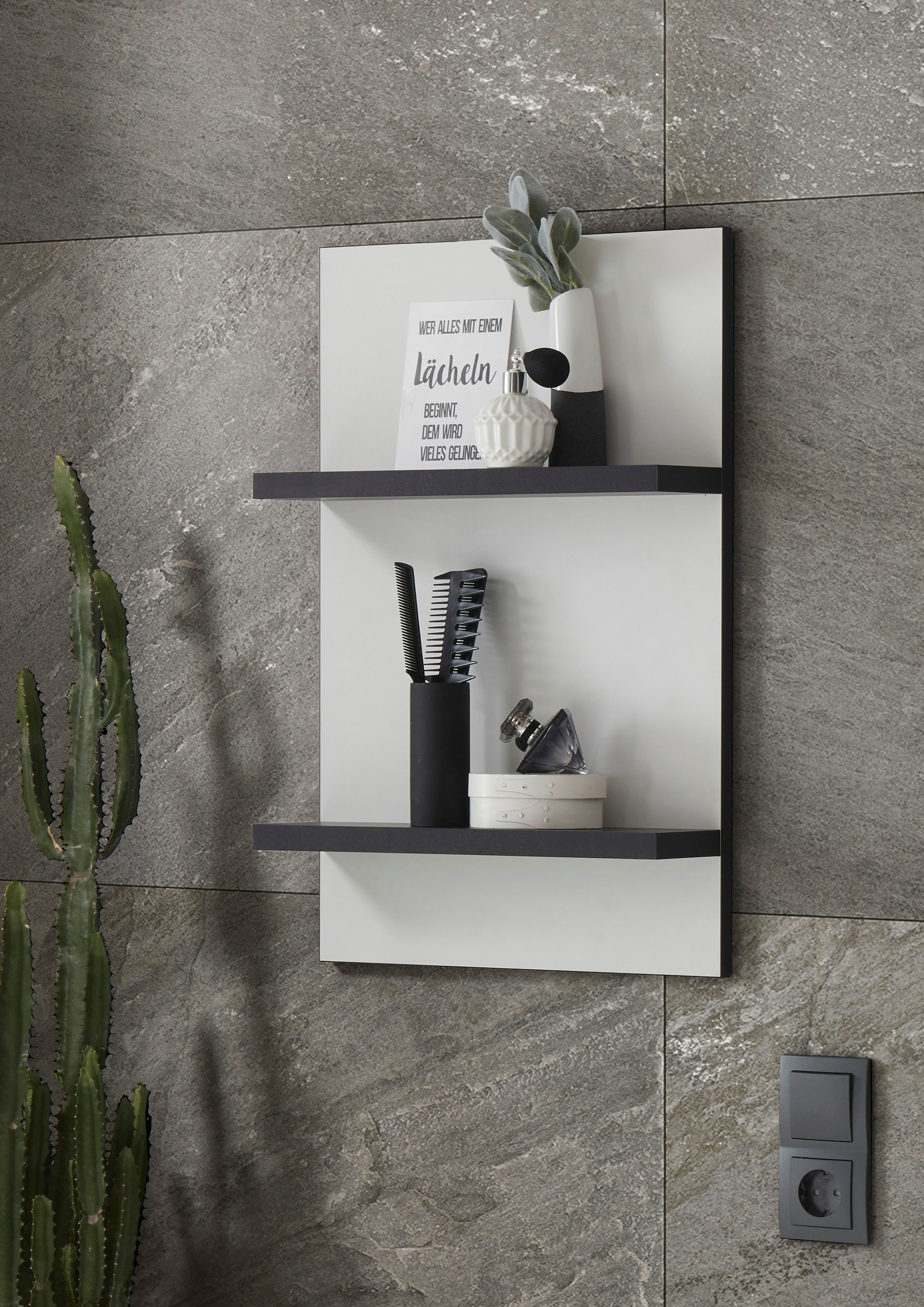 INOSIGN Wandregal »Cantara, Badregal in Hochglanz Weiss, Wandboard im modernen Design«, ausreichend Stauraum