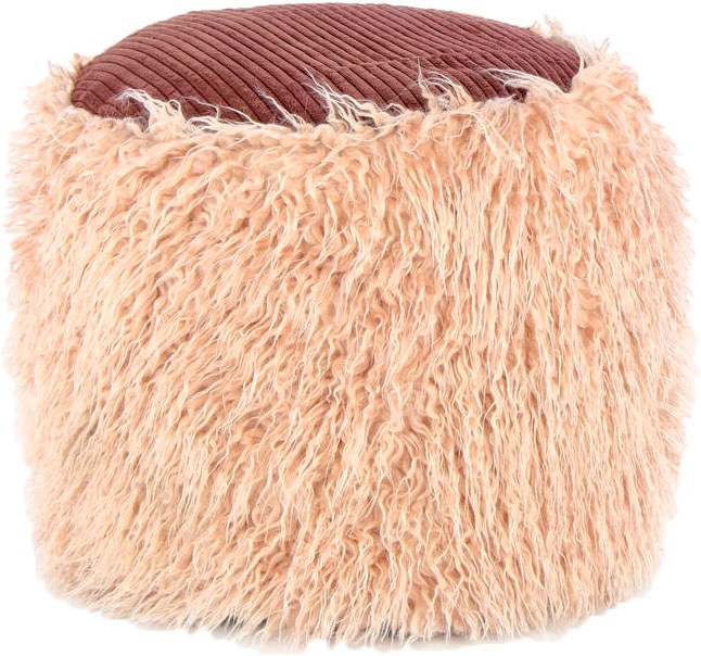 Kayoom Pouf »Fellpouf Bobtail 125, Fellhocker in zweifarbigem Design«, (1 St.), modern, dekorativ, kindersicherer Reissverschluss an der Unterseite