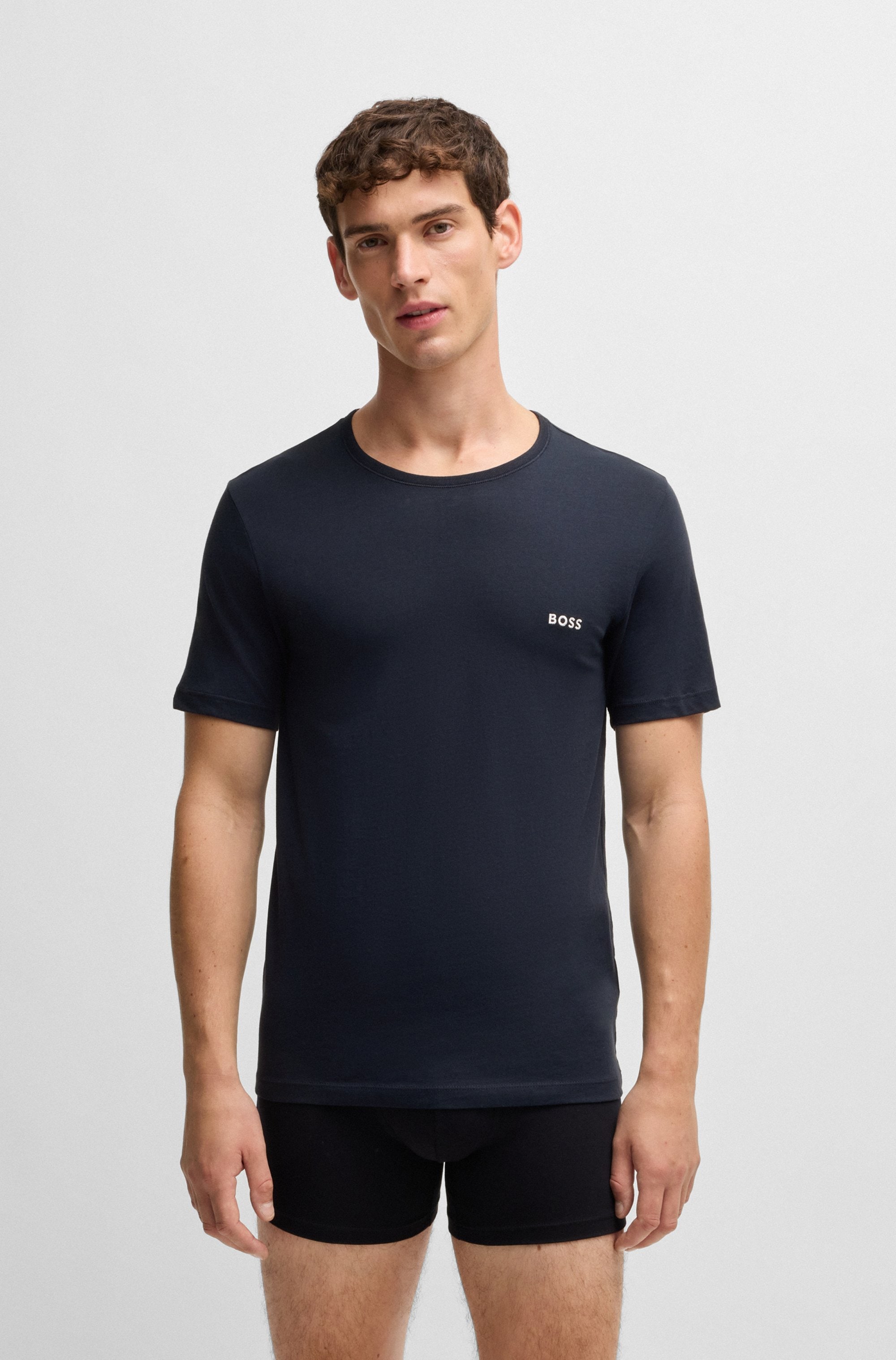 BOSS T-Shirt »Rundhals BOSS ONE x David Beckham«, (Packung, 3 tlg., 3er-Pack), mit dezentem BOSS Logo-Print