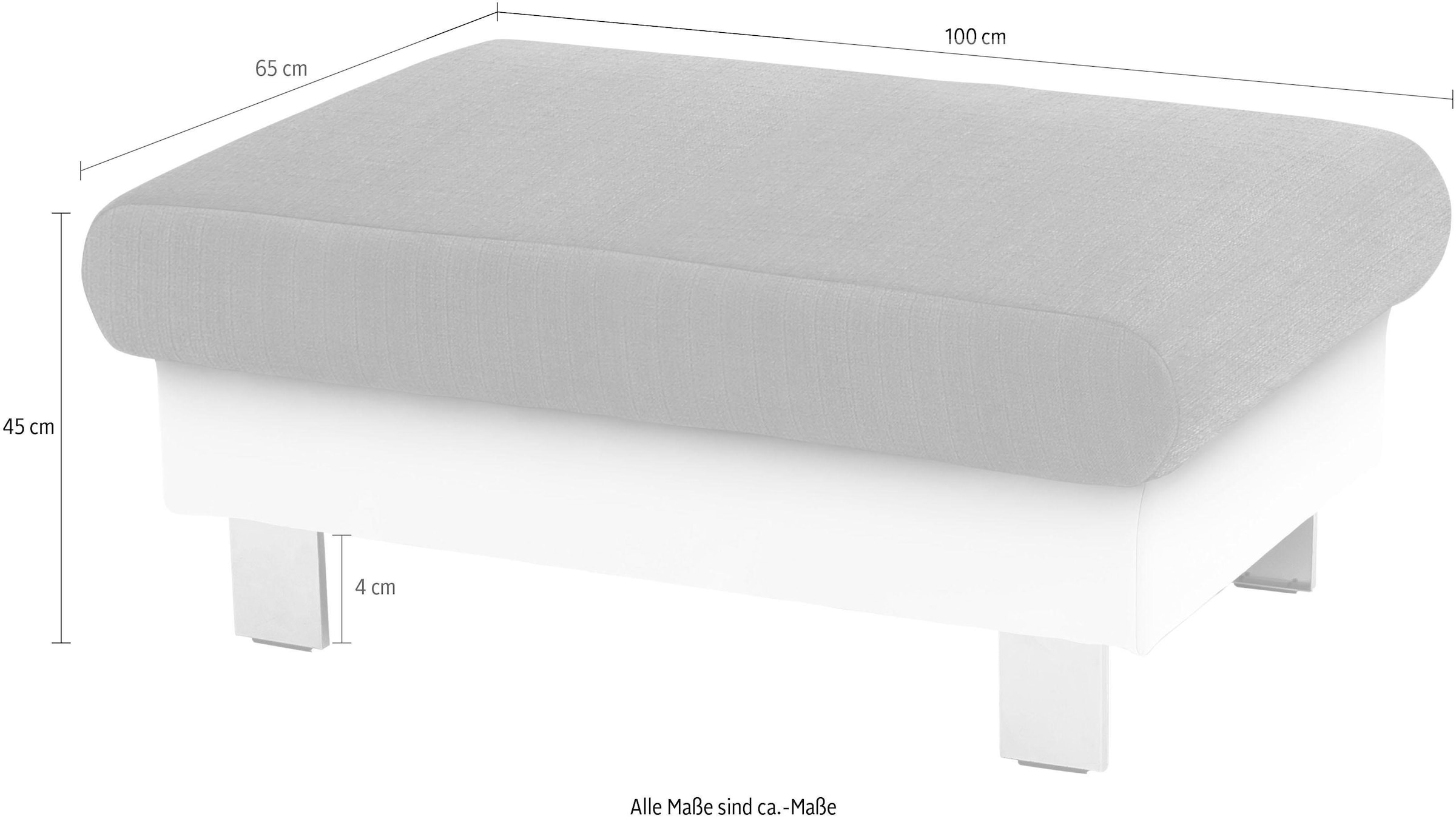 COTTA Polstergarnitur »Komaris L-Form«, (Set), Set bestehend aus: Ecksofa mit Kopfteilverstellung & Hocker