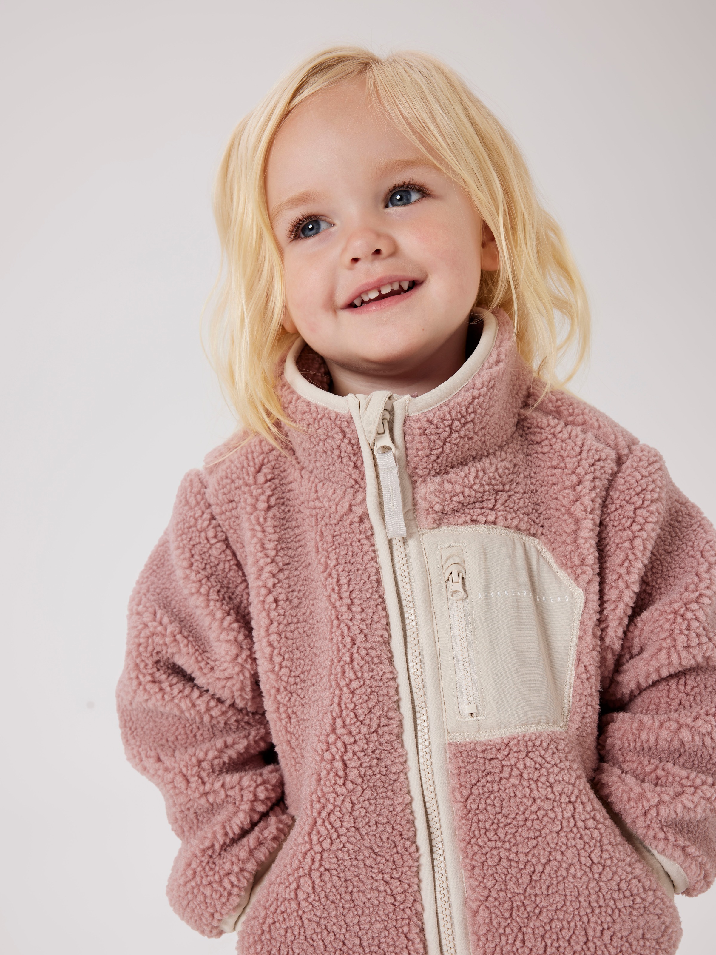 Name It Strickfleecejacke »NMNMATTIA SHERPA JACKET PB« ohne Kapuze