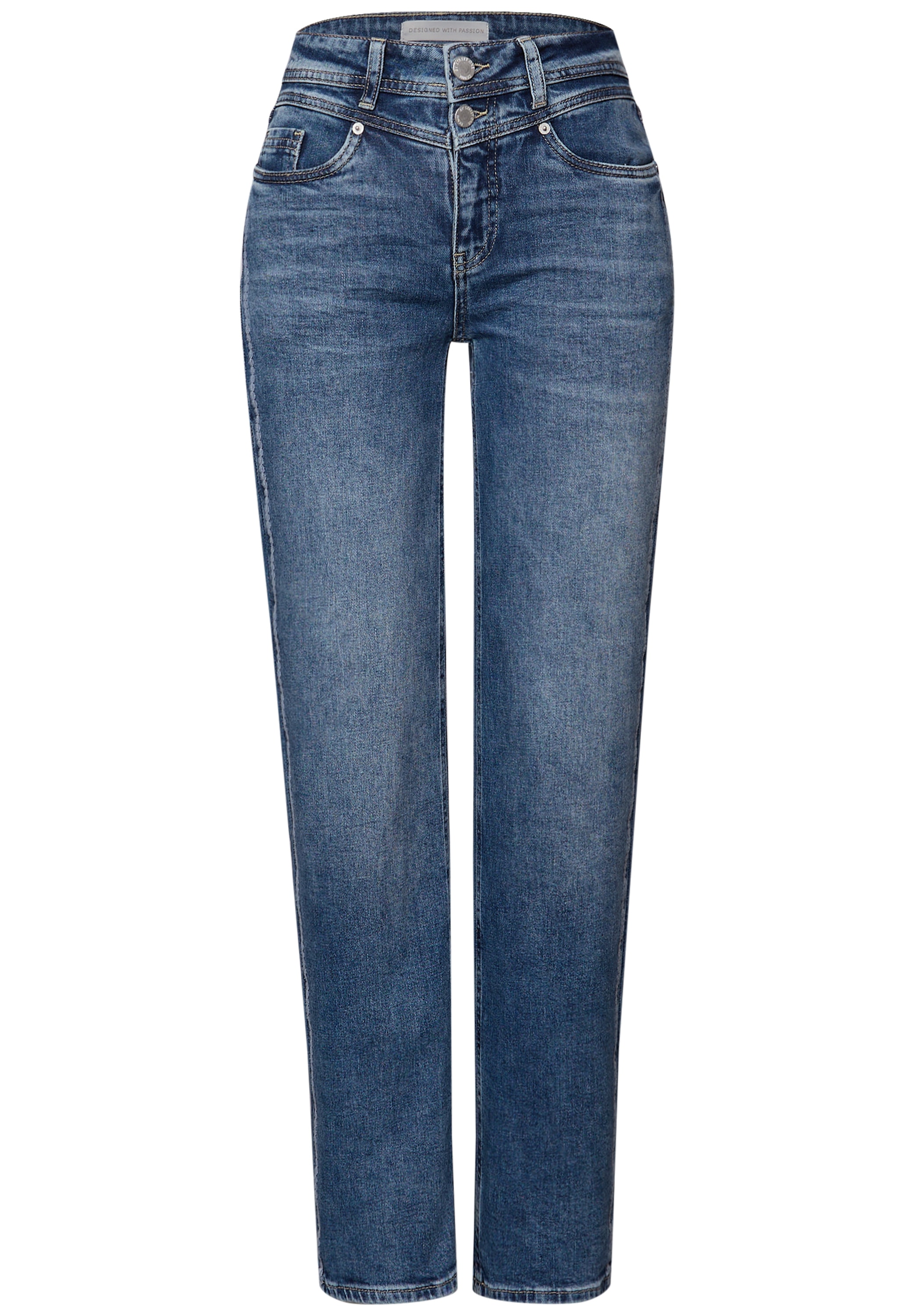 STREET ONE 5-Pocket-Jeans »Style Straight Leg«, mit Gallonstreifen und Stretch