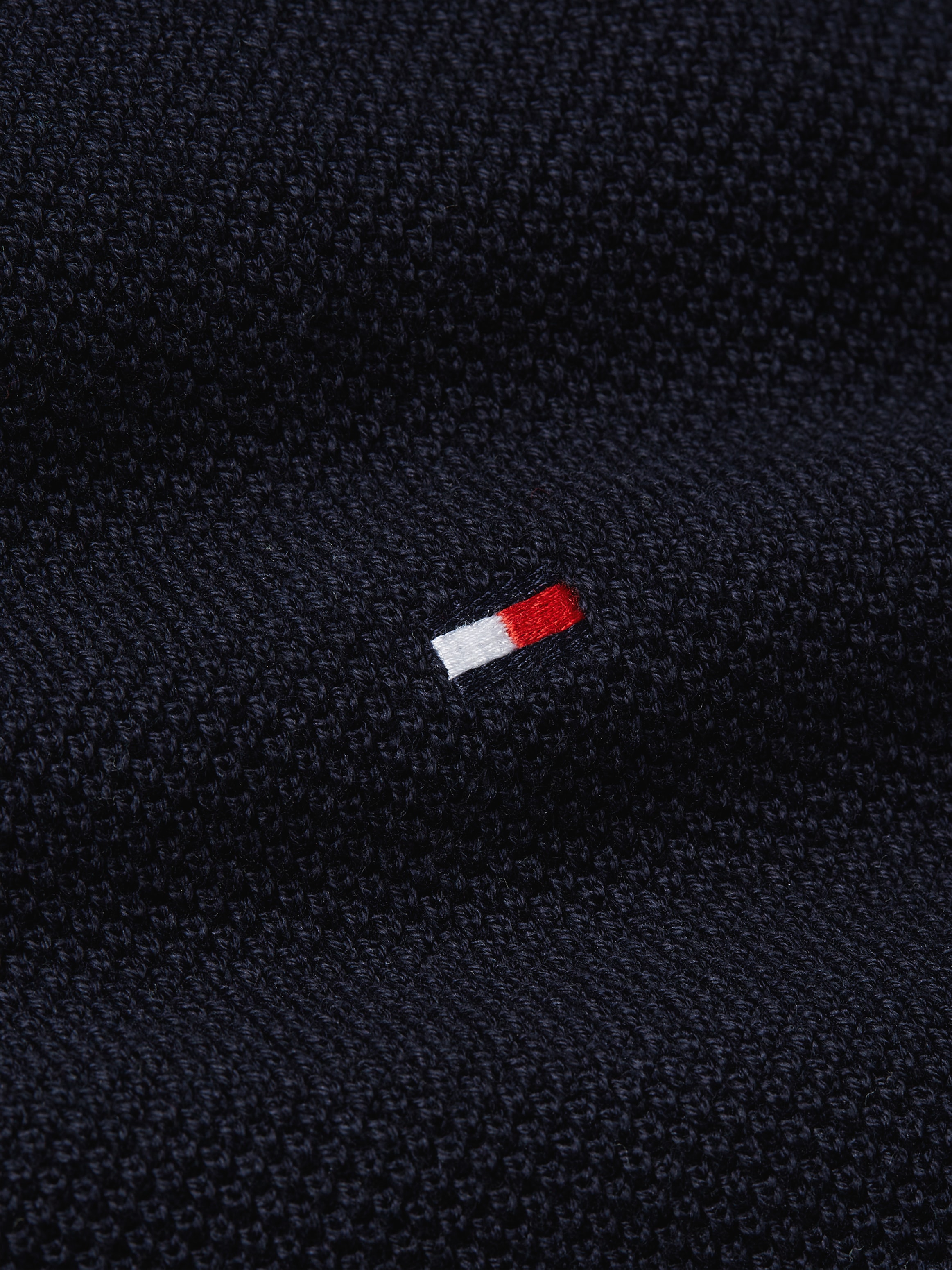 Tommy Hilfiger Rundhalspullover »ESSENTIAL STRUCTURE CREW NECK mit Struktur und Label«, unifarben, casual, regular fit, Baumwolle, Rundhals