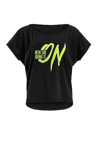 Oversize-Shirt »MCT002 ultra leicht«, mit Neon gelbem Glitzer-Aufdruck