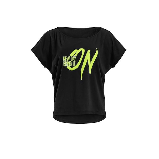 Winshape Oversize-Shirt »MCT002 ultra leicht«, mit Neon gelbem Glitzer- Aufdruck online bestellen bei Jelmoli-Versand Schweiz