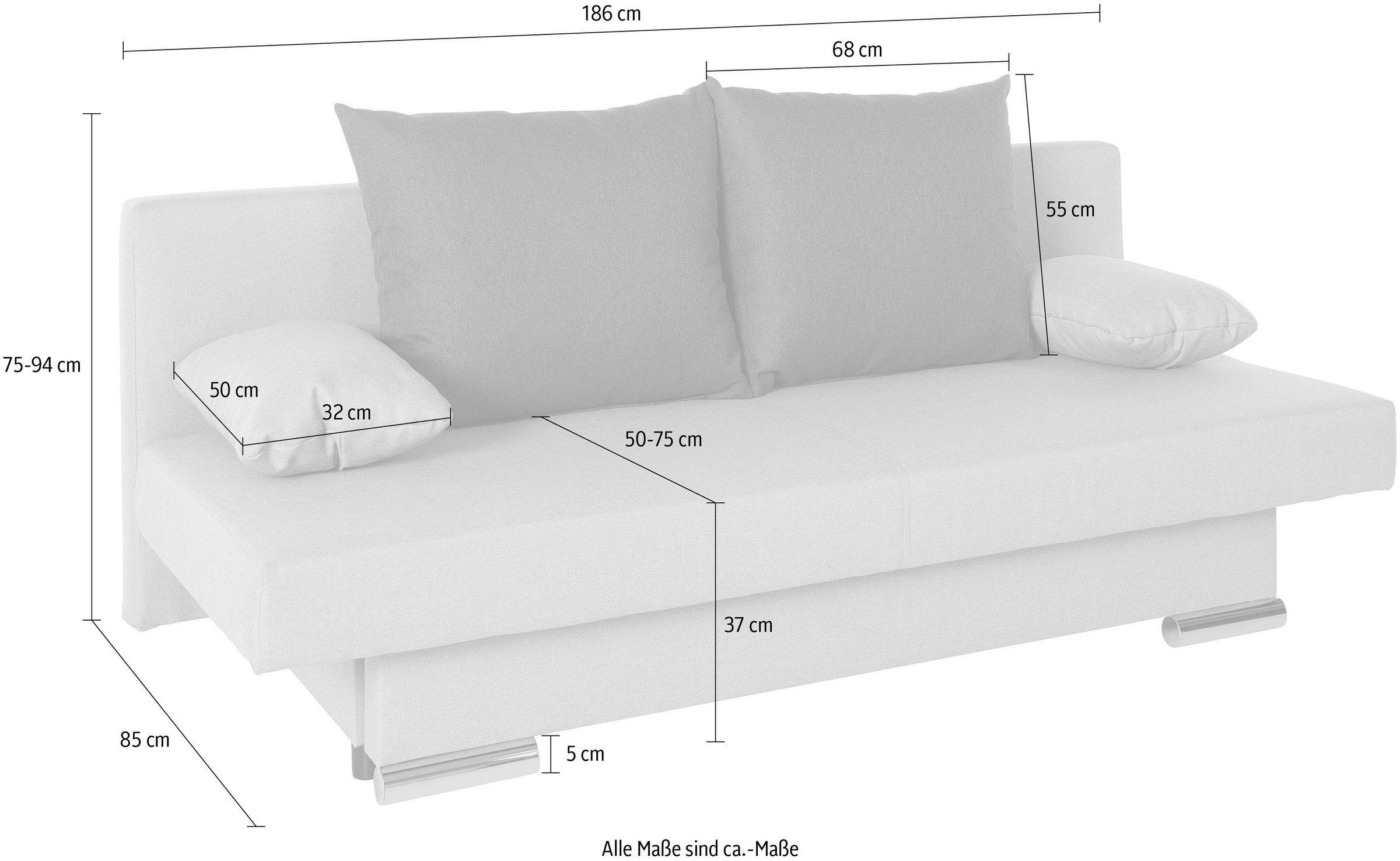 COLLECTION AB Schlafsofa »Polly«, inklusive Bettkasten