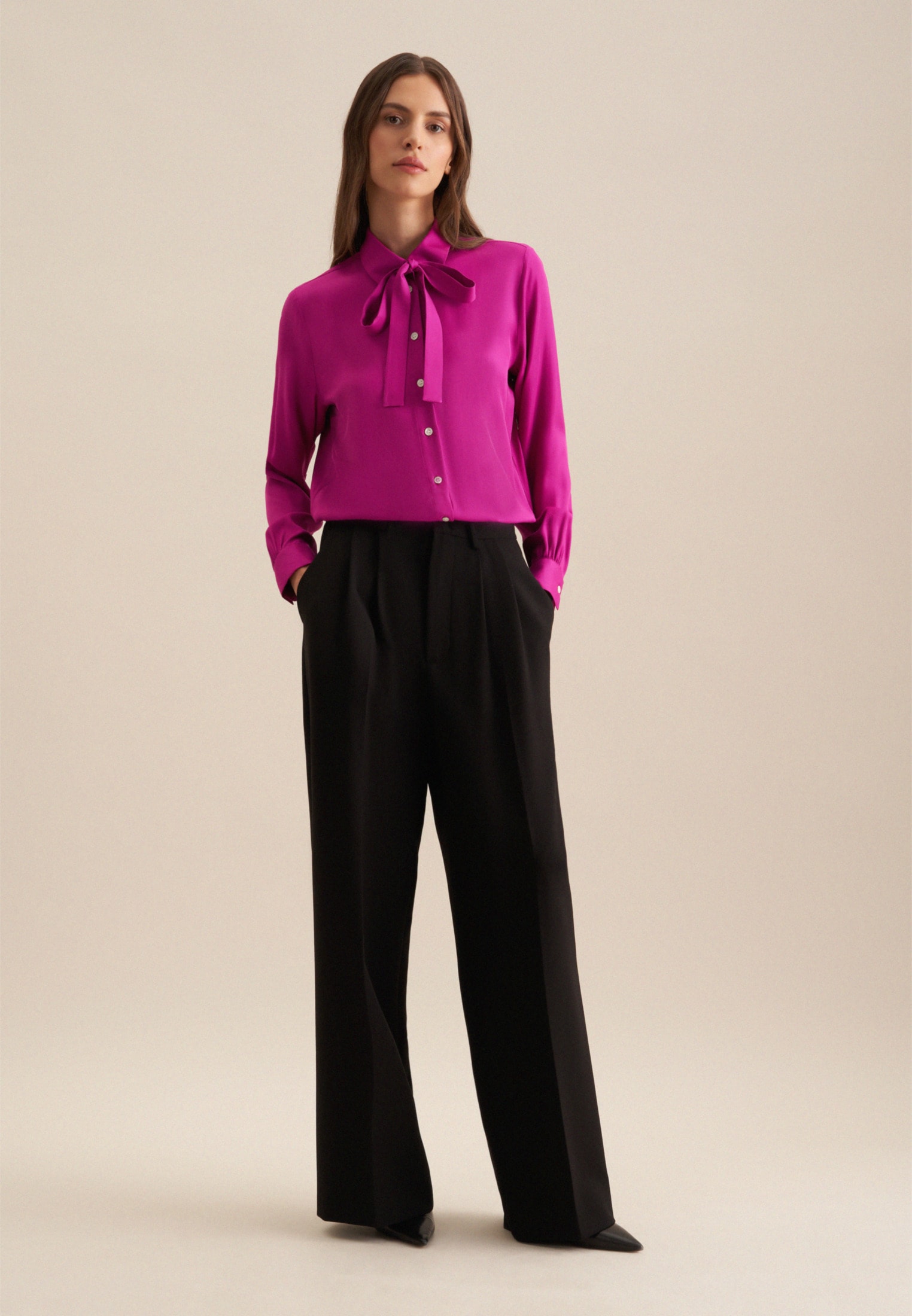 seidensticker Hemdbluse »Schwarze Rose«, 1/1 Kragen Uni