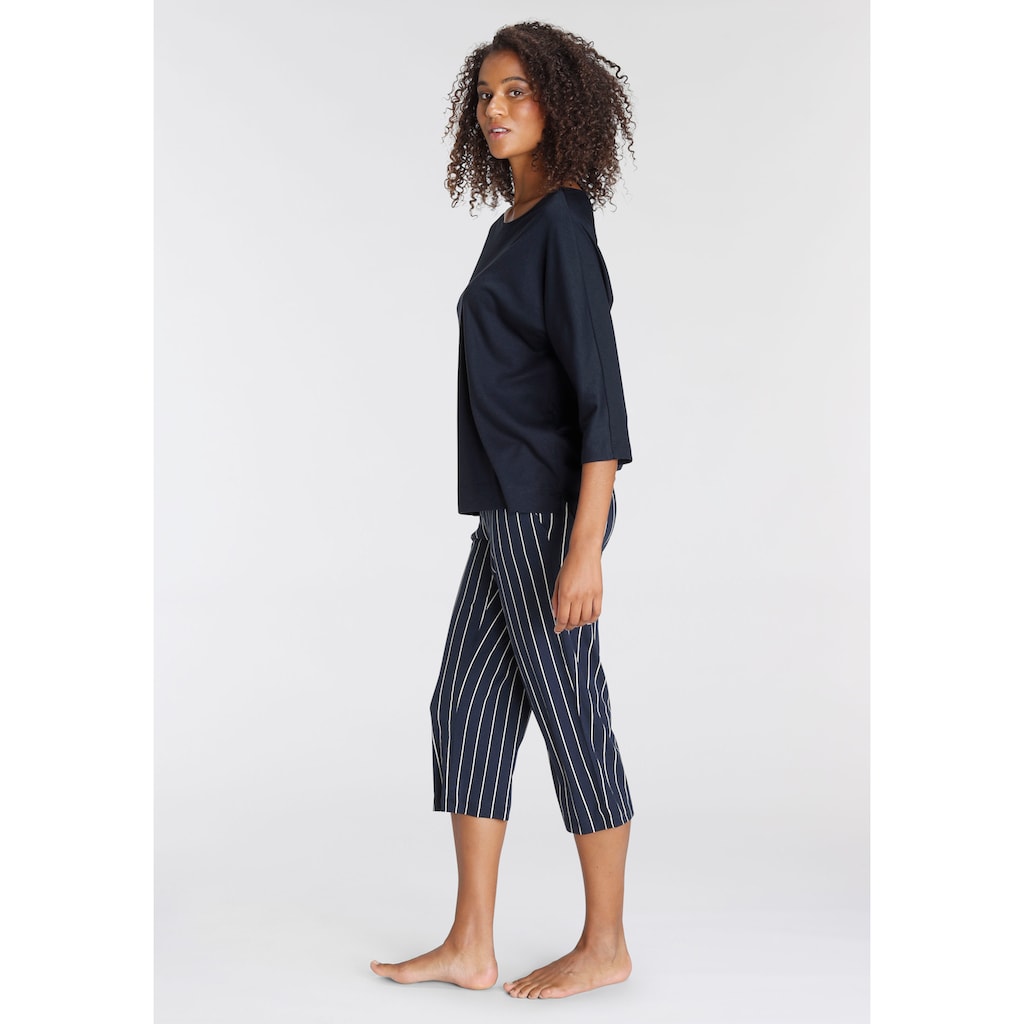 Schiesser Schlafanzug »"Modern Nightwear"«, (2 tlg.), in 3/4-Länge, seitliche Taschen