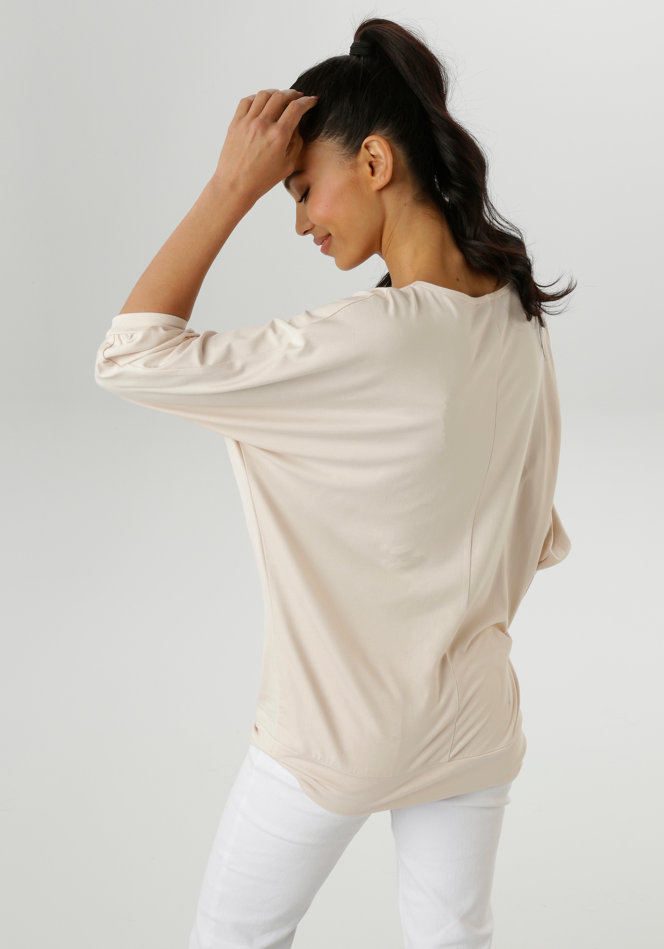 Aniston SELECTED Fledermausshirt, vorne mit grossflächigem, femininem Frontdruck - NEUE KOLLEKTION