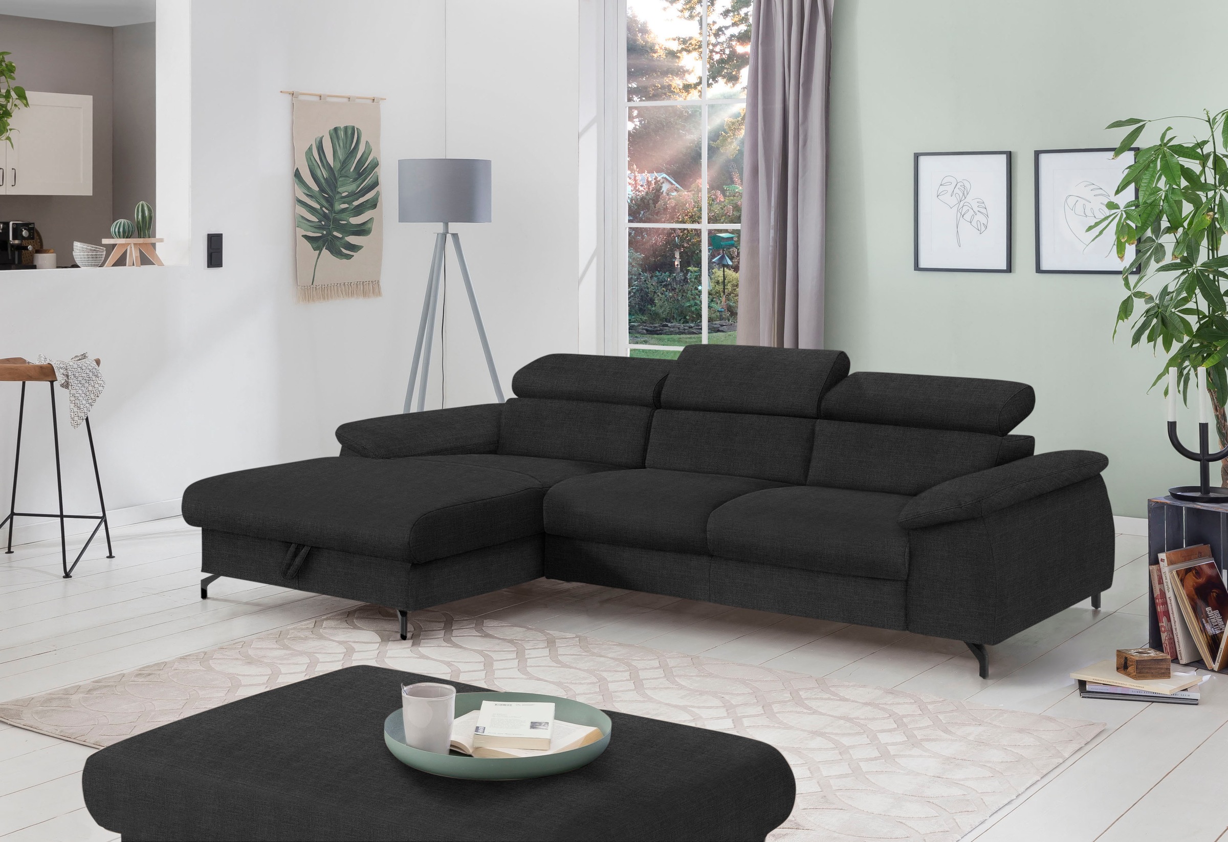 COTTA Ecksofa "Kitty L-Form, B: 242 cm" mit Kopfteilverstellung, optional Bettfunktion & Bettkasten