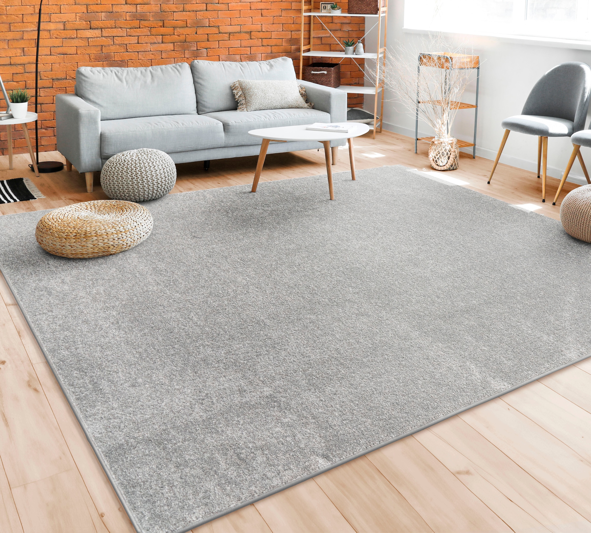 Paco Home Teppich »Porto 890«, rechteckig, 13 mm Höhe, Kurzflor, Uni-Farben, ideal im Wohnzimmer & Schlafzimmer