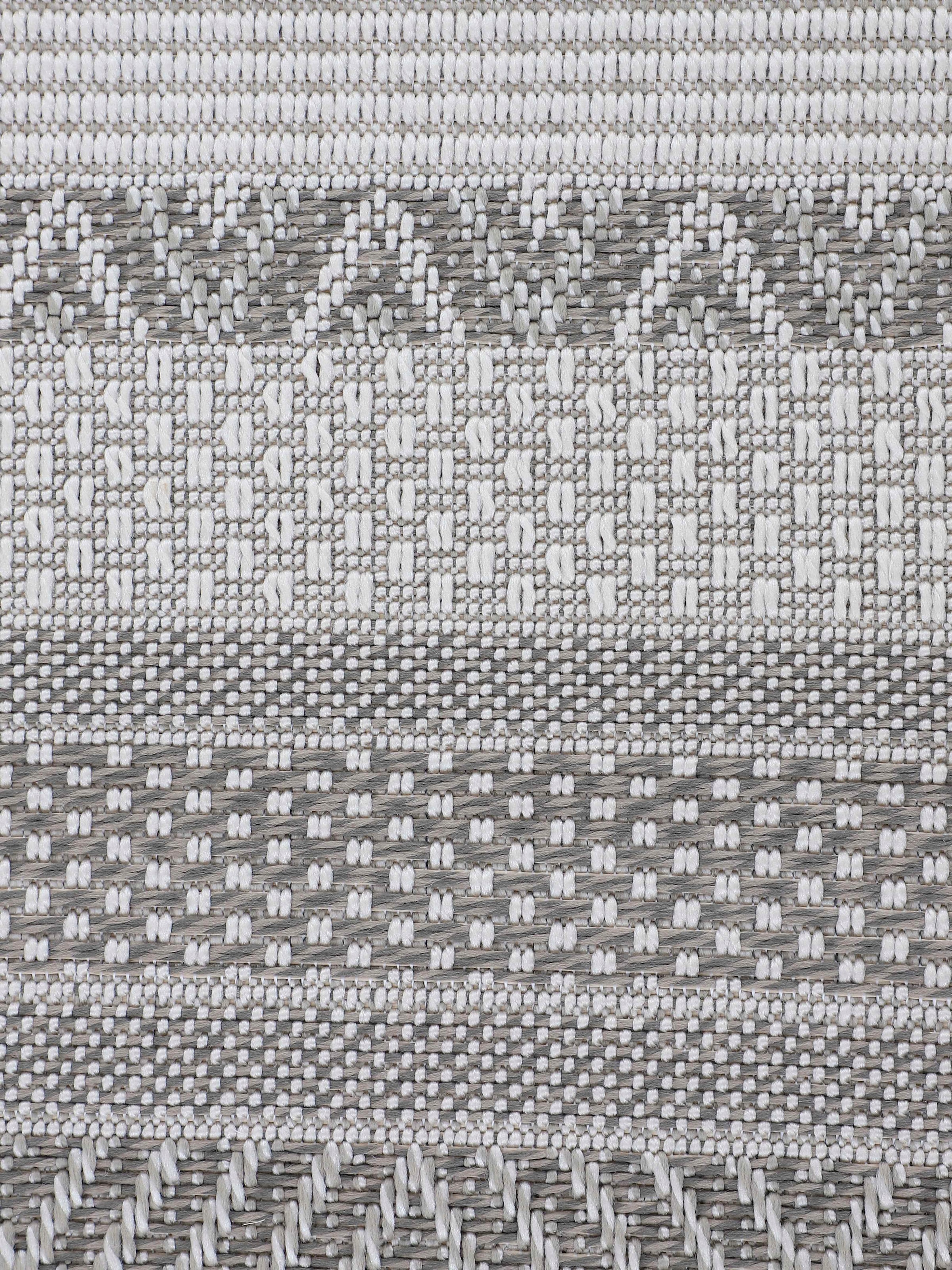 carpetfine Teppich »Boho 101«, rund, 4 mm Höhe, robustes Flachgewebe, Sisal Optik, UV-beständig, Aussenbereich