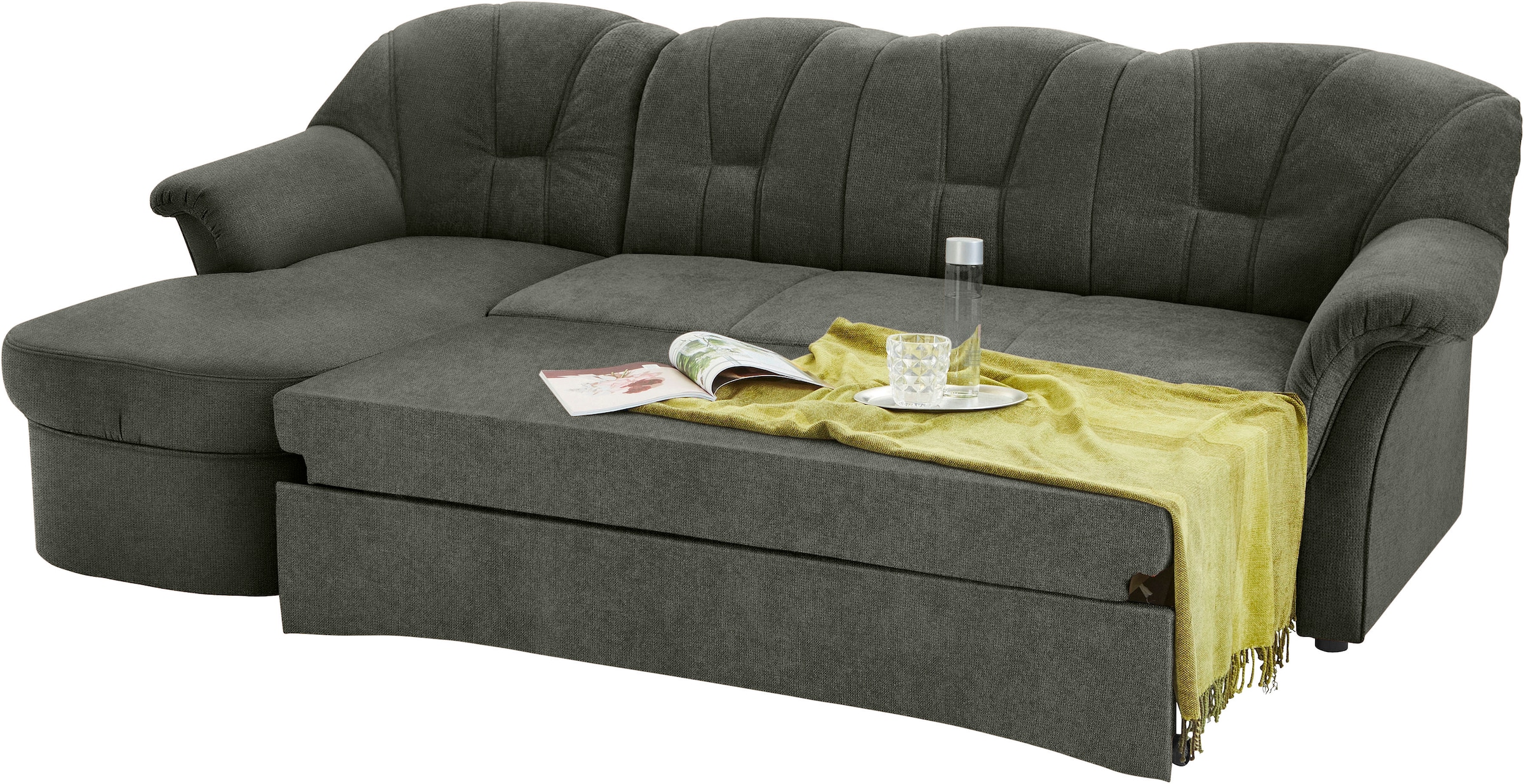 DOMO collection Ecksofa Papenburg L-Form, in grosser Farbvielfalt, wahlweise mit Bettfunktion