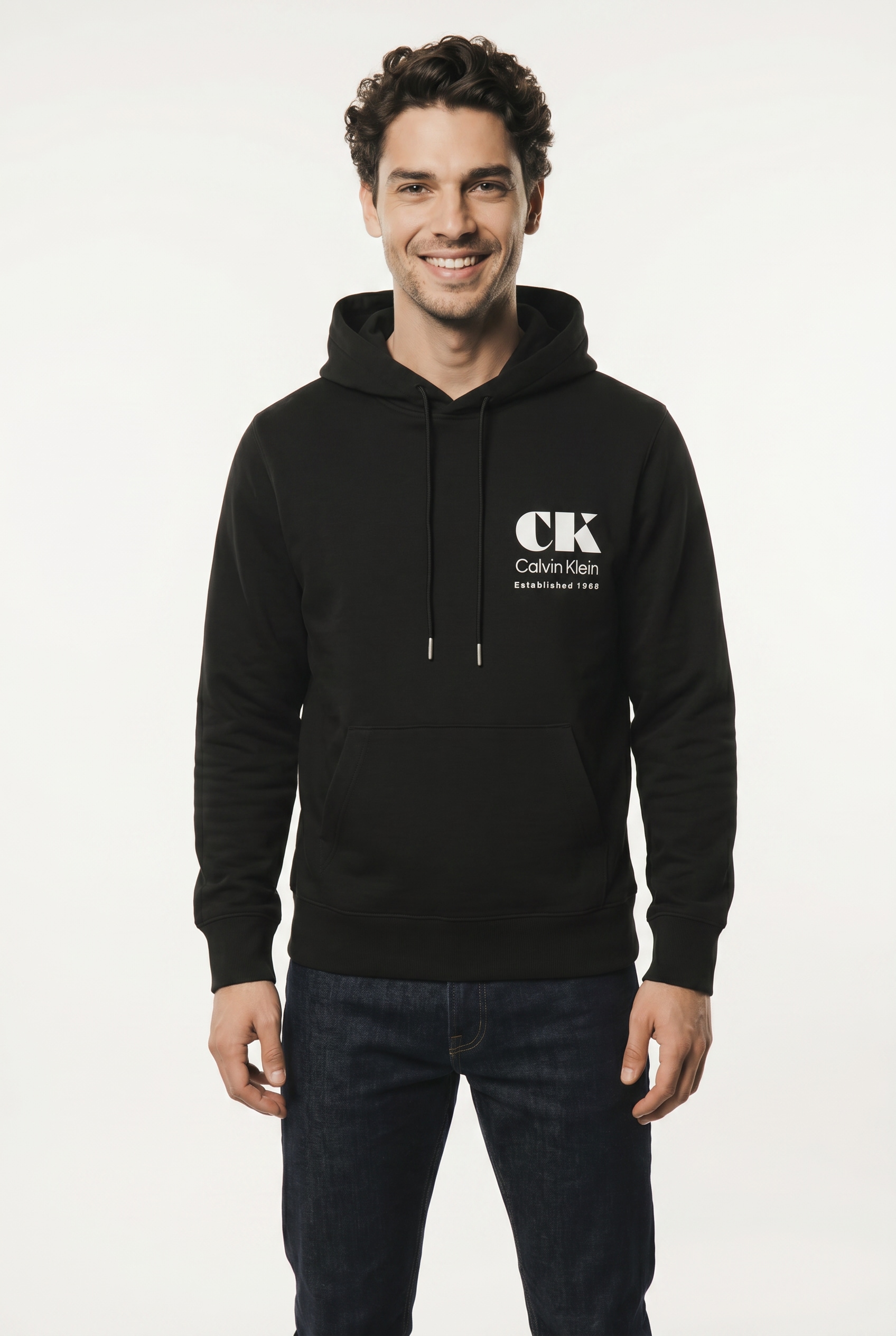 Calvin Klein Jeans Kapuzensweatshirt, grosser Rückendruck, Regular Fit, reine Baumwolle