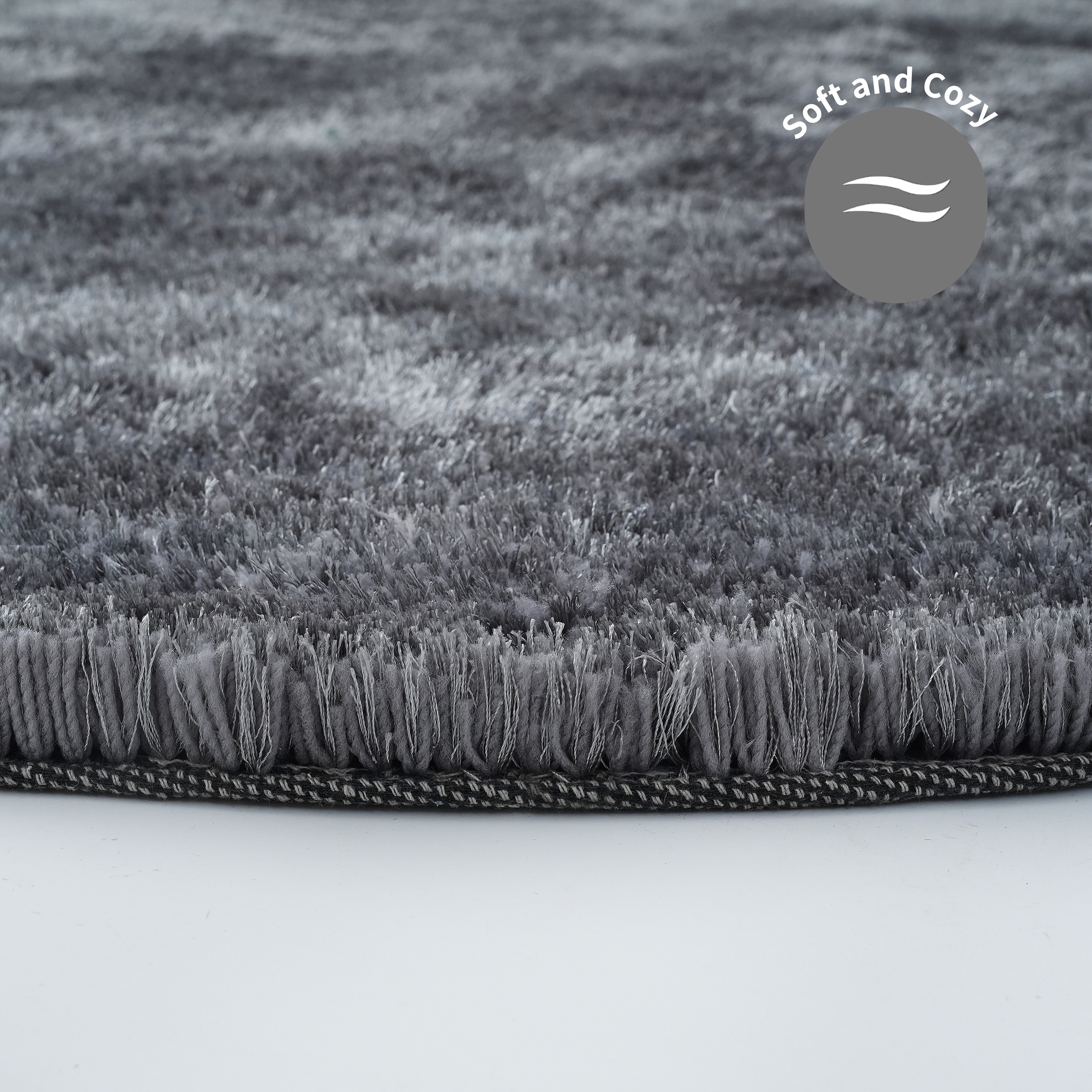 Bruno Banani Hochflor-Teppich »Dana Teppich, Kundenliebling«, rund, 30 mm Höhe, unifarben, Mikrofaser Teppiche, Wohnzimmer, Schlafzimmer, Esszimmer