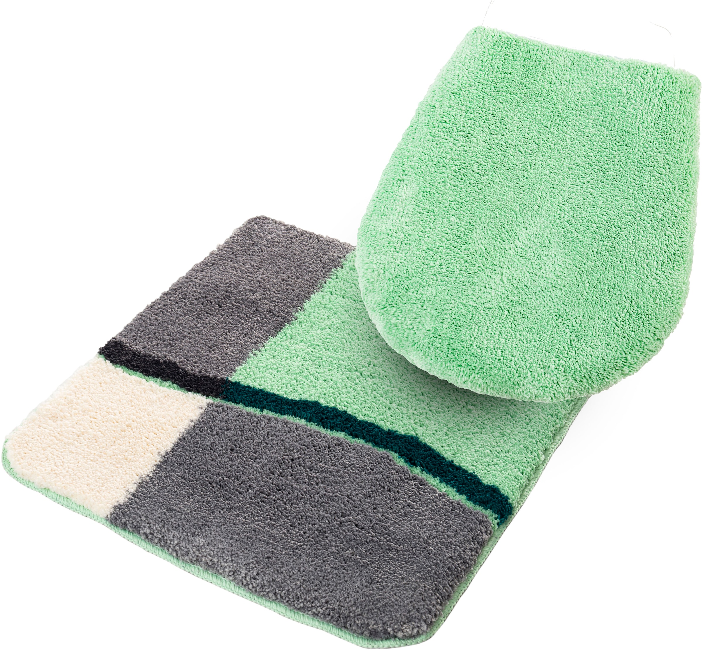 my home Badematte »Belio, Badvorleger, Badezimmer Teppich«, rutschhemmend beschichtet, fussbodenheizungsgeeignet-schnell trocknend-strapazierfähig, Badematte, Badteppich, Badematten auch als 2 tlg. Set erhältlich, bunt