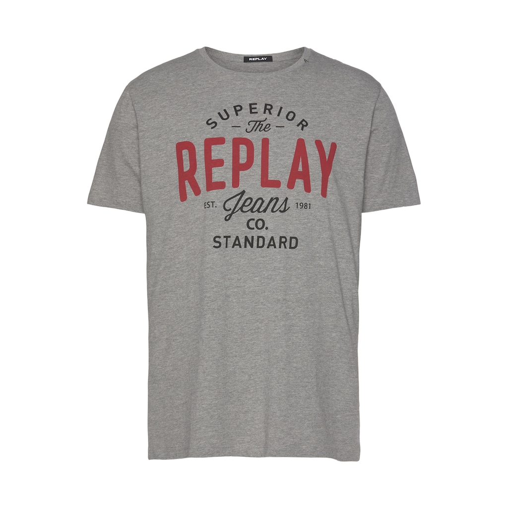 Replay T-Shirt, mit Markendruck