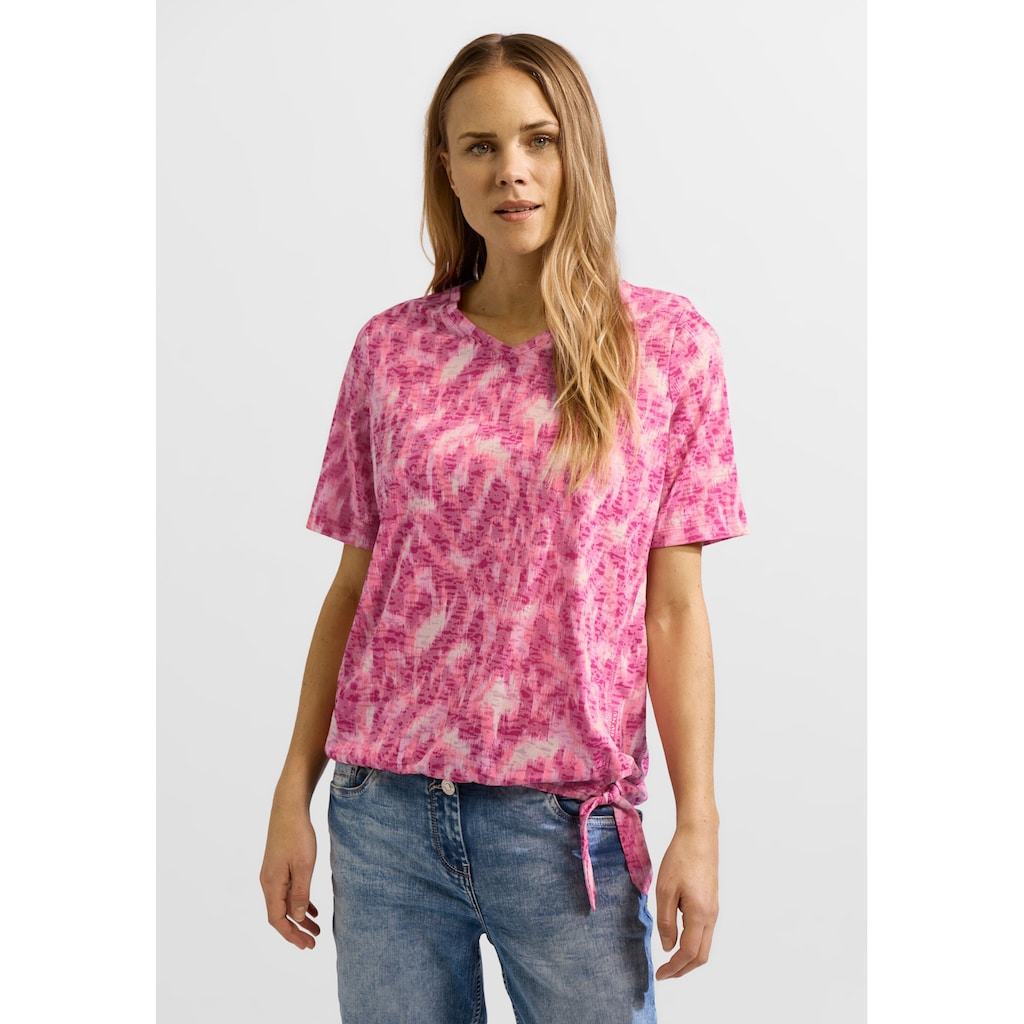 Cecil T-Shirt, im Burnout-Style und mit Bindeband