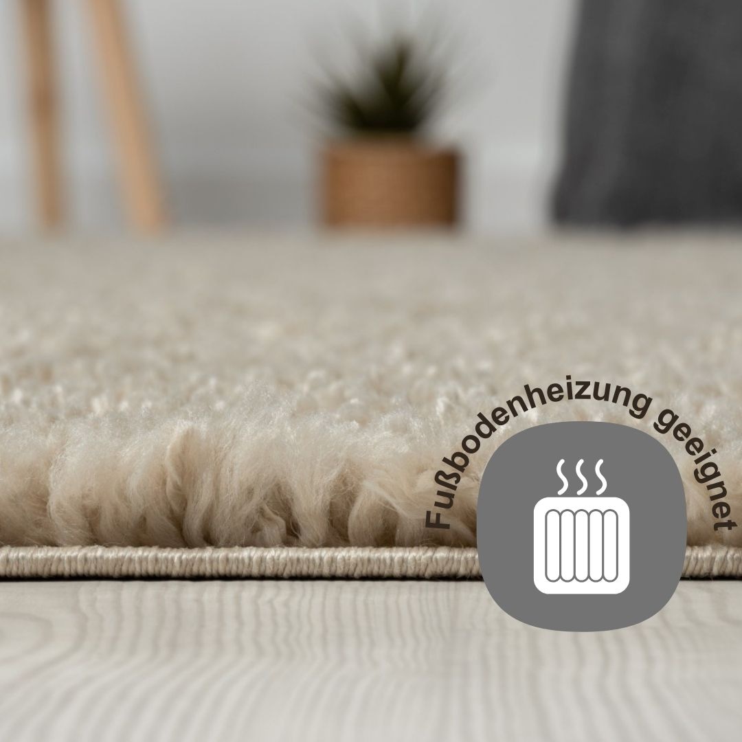 Myflair Möbel & Accessoires Hochflor-Teppich »My Shaggy«, rechteckig, 37 mm Höhe, Shaggy, Uni-Farben, leicht glänzend, Microfaser, extra flauschig