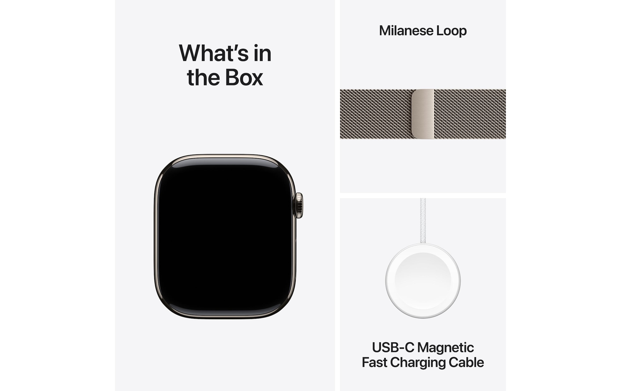 Apple Watch Series 10 Titan, 46 mm, GPS + Cellular, Milanese Loop M/L, Natur