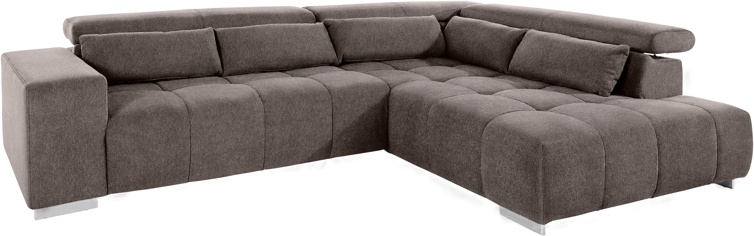 COTTA Ecksofa »Orion L-Form«, mit Ottomane, inklusive verstellbarer Kopfstützen und 5 Nierenkissen
