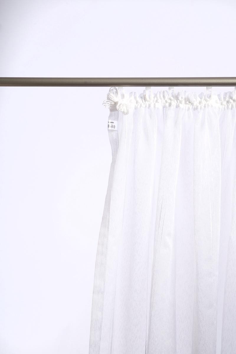 HOMING Gardine »Modesto«, (1 St.), Kräuselgardine, weiss, transparent, Makrame, Wohnzimmer, Schlafzimmer
