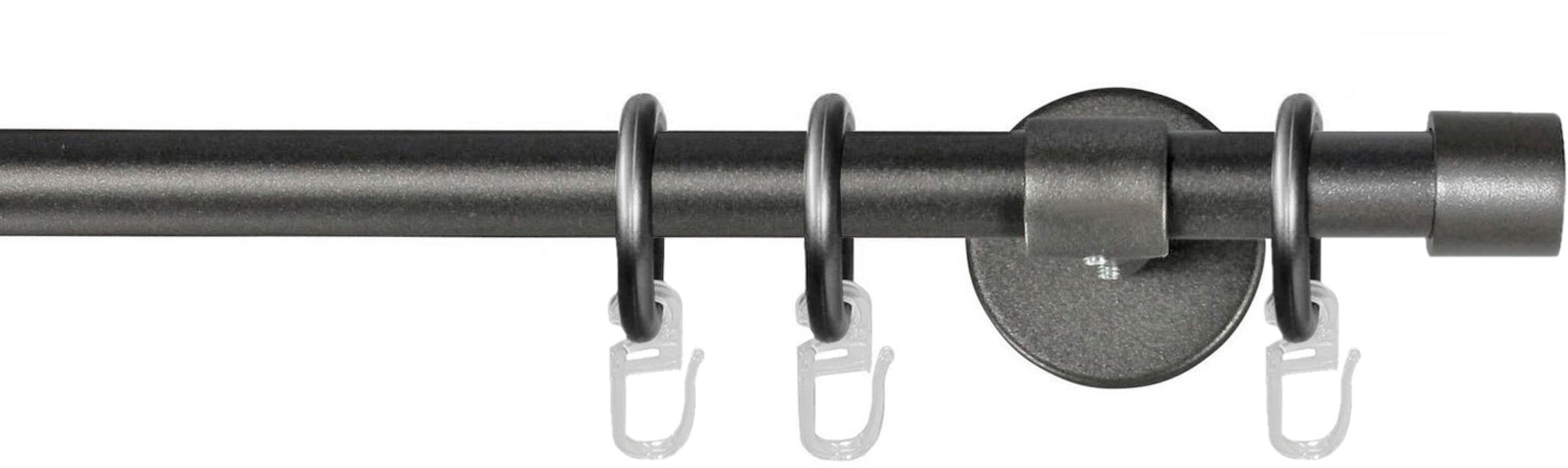 GARESA Gardinenstange "RUSTIKA" Ø 16 mm 1 läufig-läufig Wunschmasslänge rustikale Vorhanggarnitur, verlängerbar, m. Ringe, Endkappe