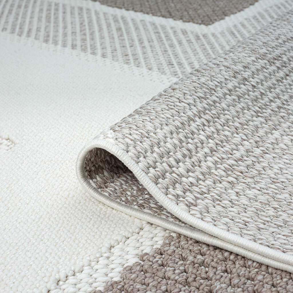 Carpet City Teppich »LINDO 8877«, rechteckig, 11 mm Höhe, Kurzflor, Hochtief-Muster/ 3D-Effekt, Fransen, Boho-Stil, Wohnzimmer