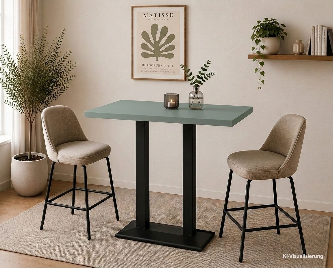 Mäusbacher Bistrotisch "Big Bistro Metall" Doppelsäulengestell, eckige Platte BHT 120x105x70 cm