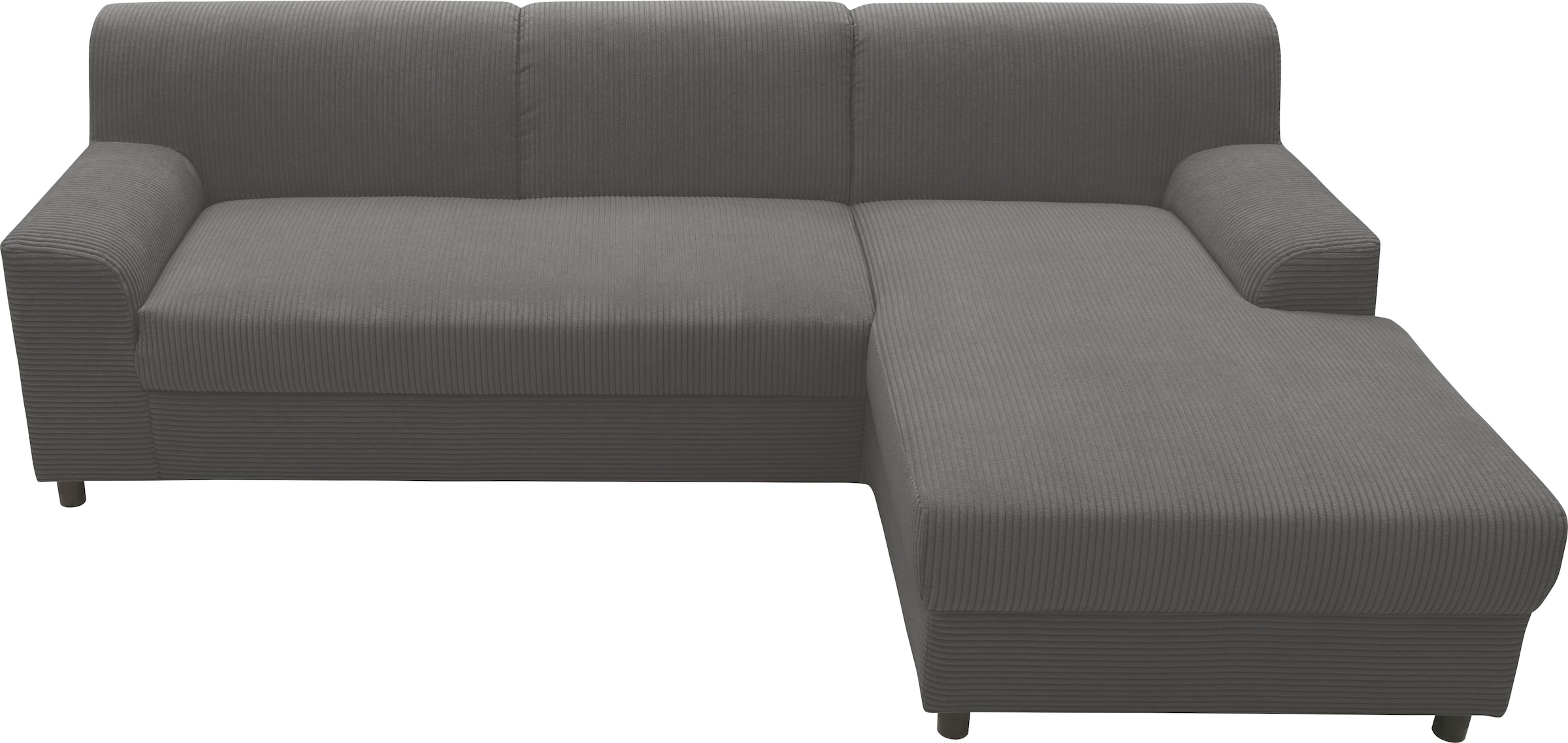 DOMO collection Ecksofa »Turah 2, L-Form, Cord oder Luxus-Microfaser, komfortabler Federkern«, B/T/H: 241/146/79 cm, incl. Zierkissen, wahlweise mit Bettfunktion