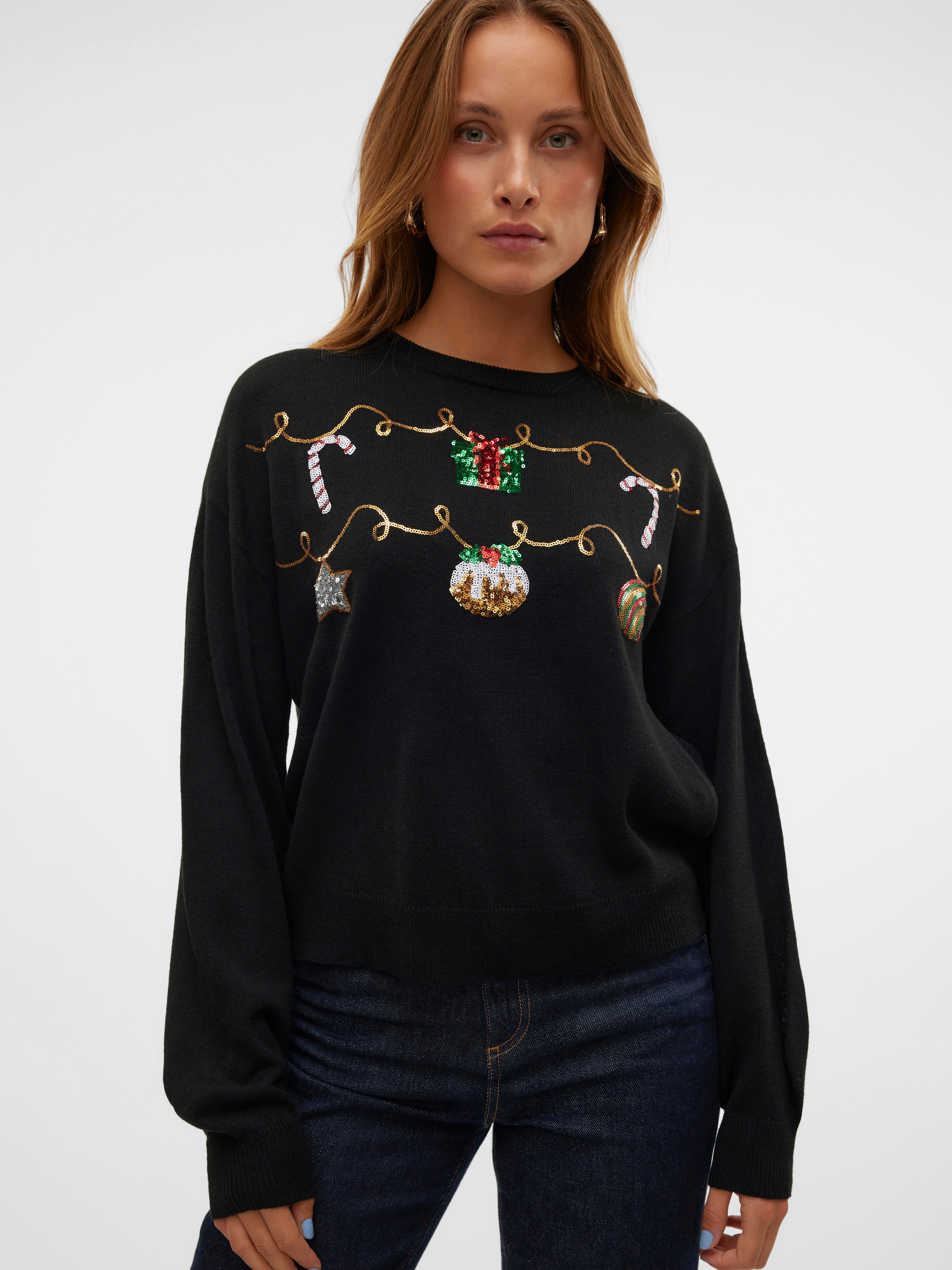 Vero Moda Weihnachtspullover »VMNEWGARLAND LS O-NECK PULL. XMAS«