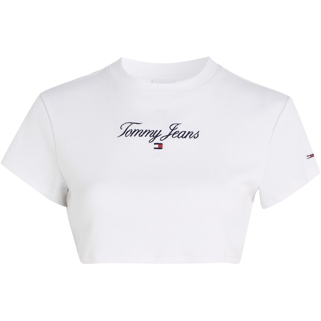 Tommy Jeans T-Shirt »TJW ULTR CRP ESS 1 EMBRO SS«, mit dezenten Tommy Jeans  Stickereien und Patches online shoppen bei Jelmoli-Versand Schweiz