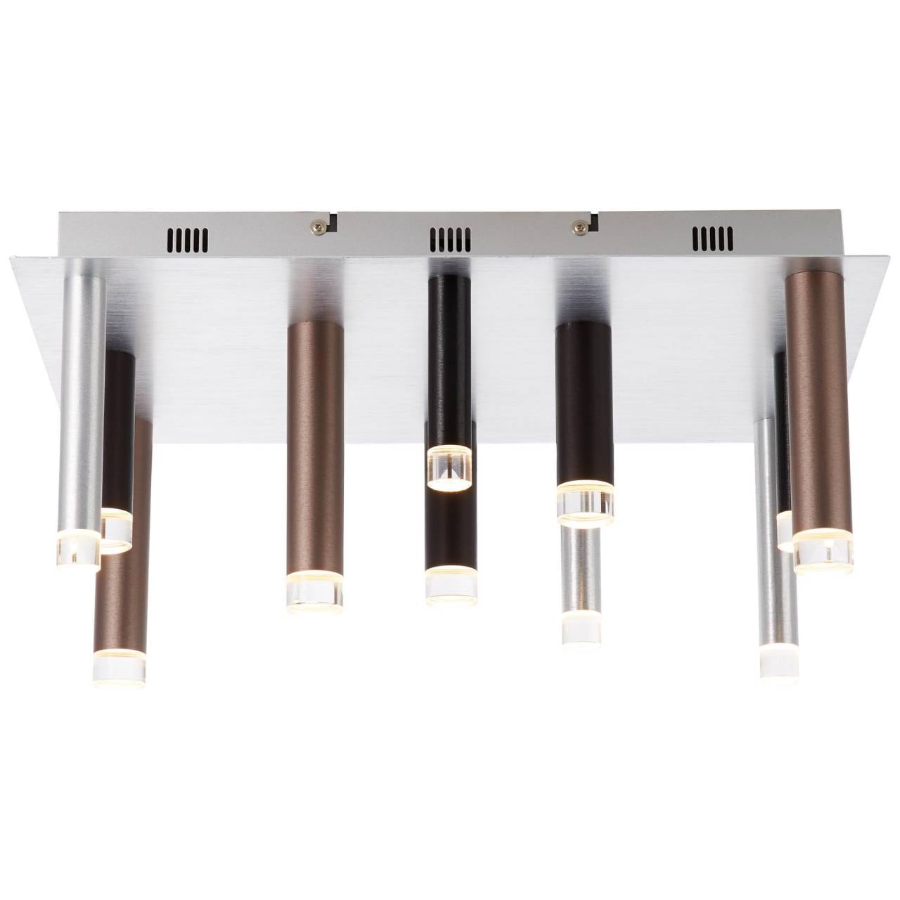 Brilliant Deckenleuchte »Cembalo«, 12 flammig, Leuchtmittel LED-Modul | LED fest integriert, LED Deckenlampe eckig 12flg braun/Kaffee