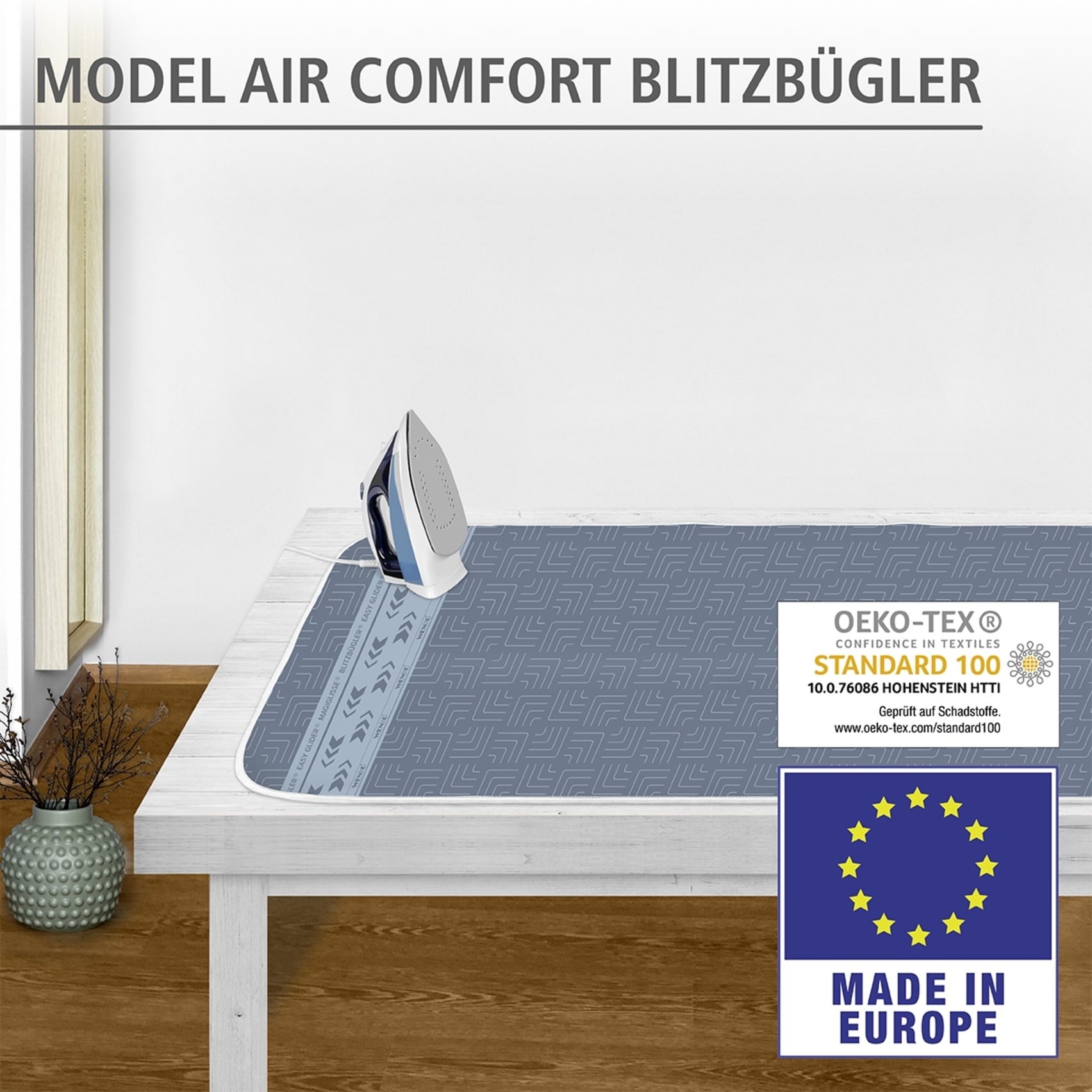 WENKO Bügeltuch »Modell Air Comfort«, Bügeldecke für den Tisch, 5-lagig, mit Blitzbüglerzone