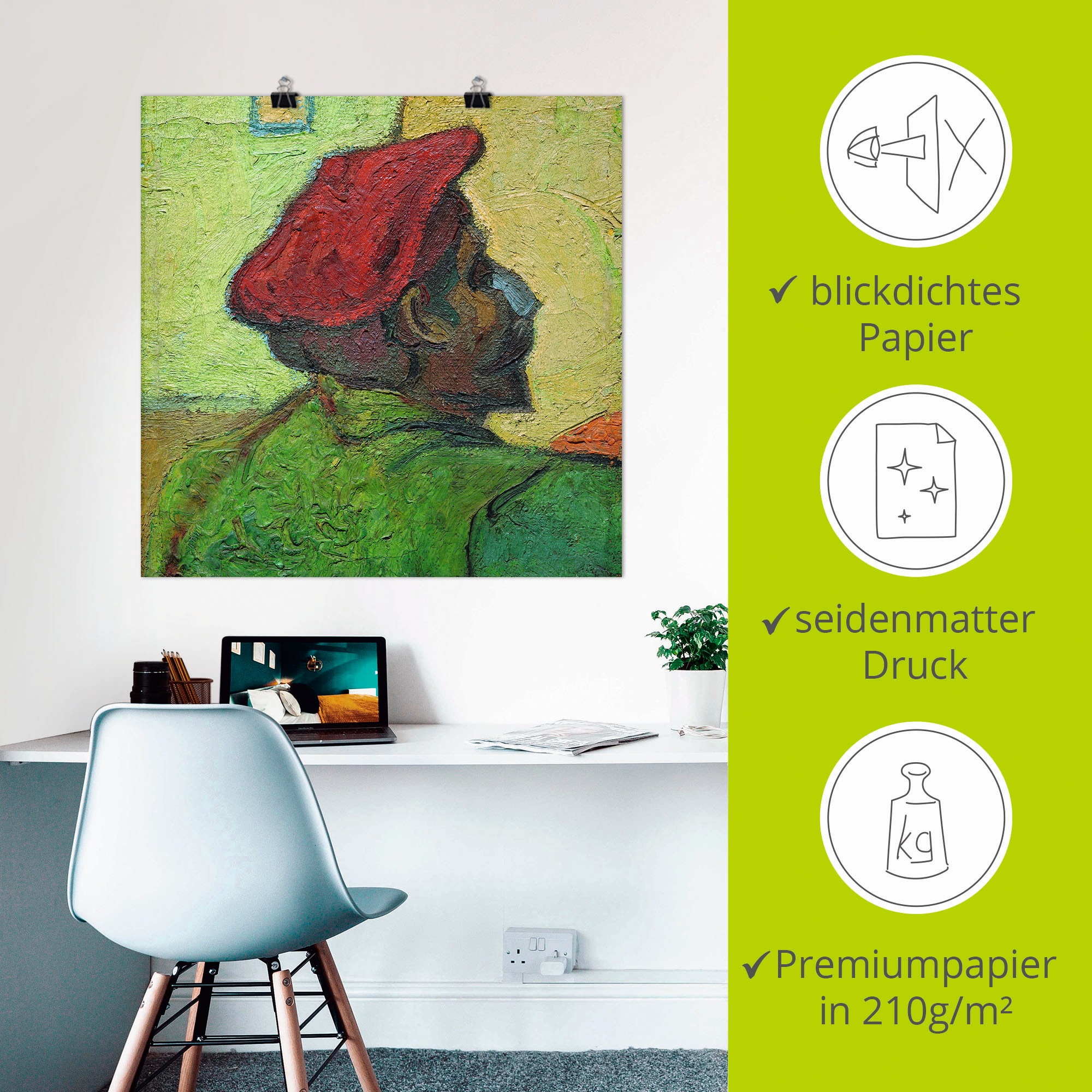 Artland Kunstdruck »Paul Gauguin Gemälde v. V. van Gogh«, Porträts, (1 St.), als Leinwandbild, Wandaufkleber oder Poster in versch. Grössen
