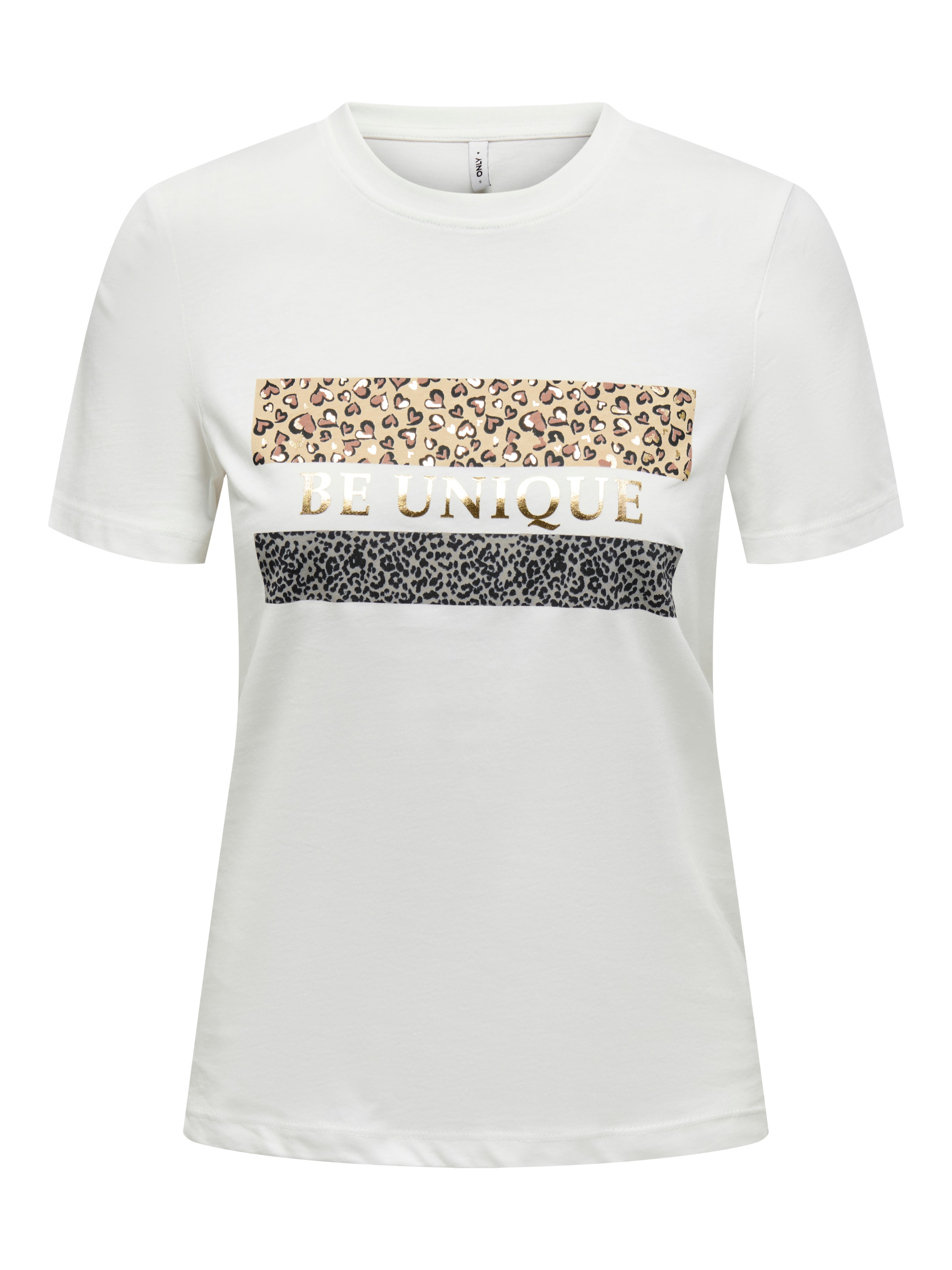 ONLY Kurzarmshirt »ONLTANYA LIFE REG S/S LEO PRINT TOP JRS«