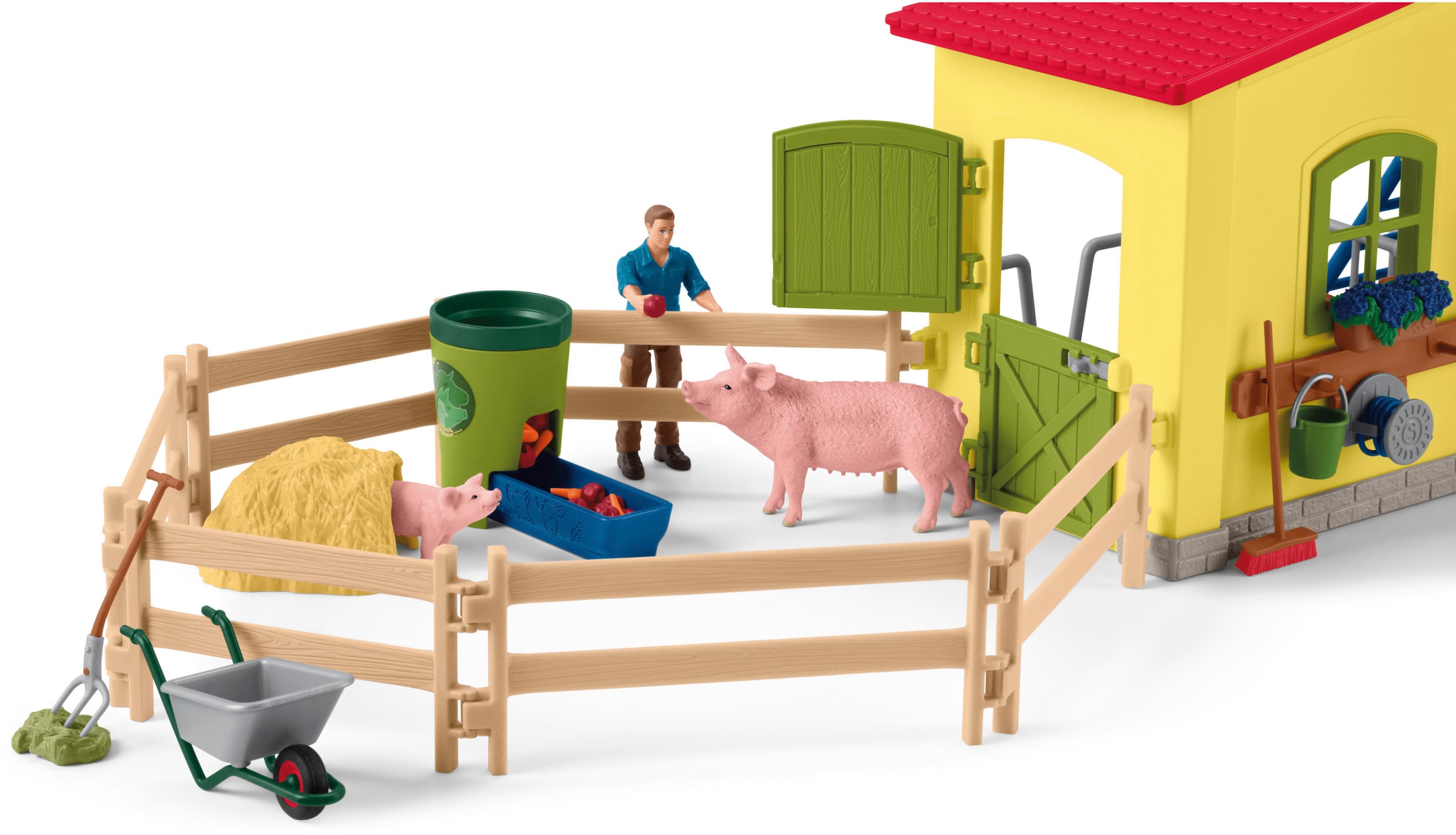 Schleich® Spielwelt »FARM WORLD, Grosser Stall mit Tieren und Zubehör (42605)«, Made in Europe