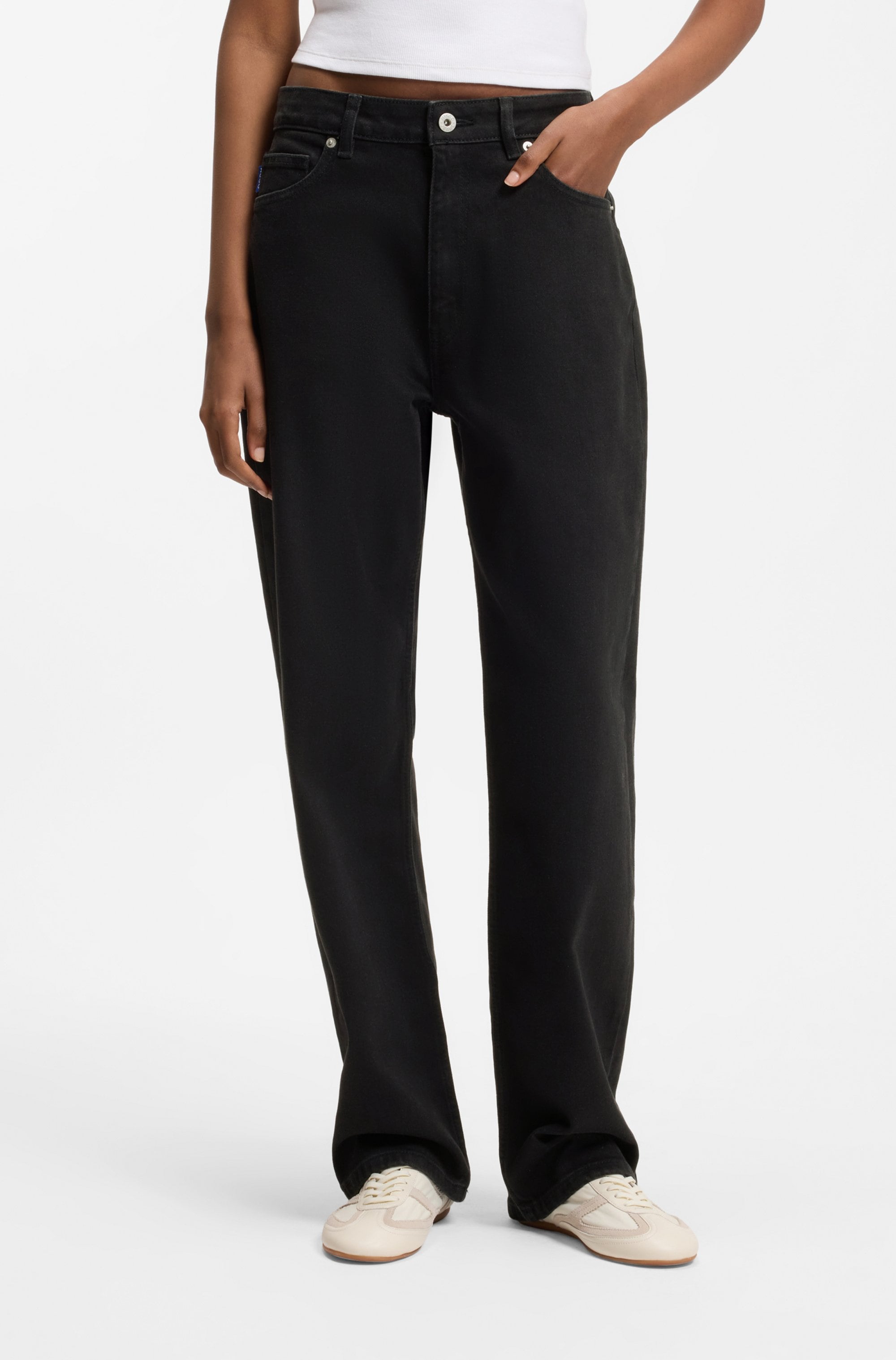 HUGO Blue Straight-Jeans »Elyah« Straight Fit Jeans mit hoher Leibhöhe, Tall Länge 36
