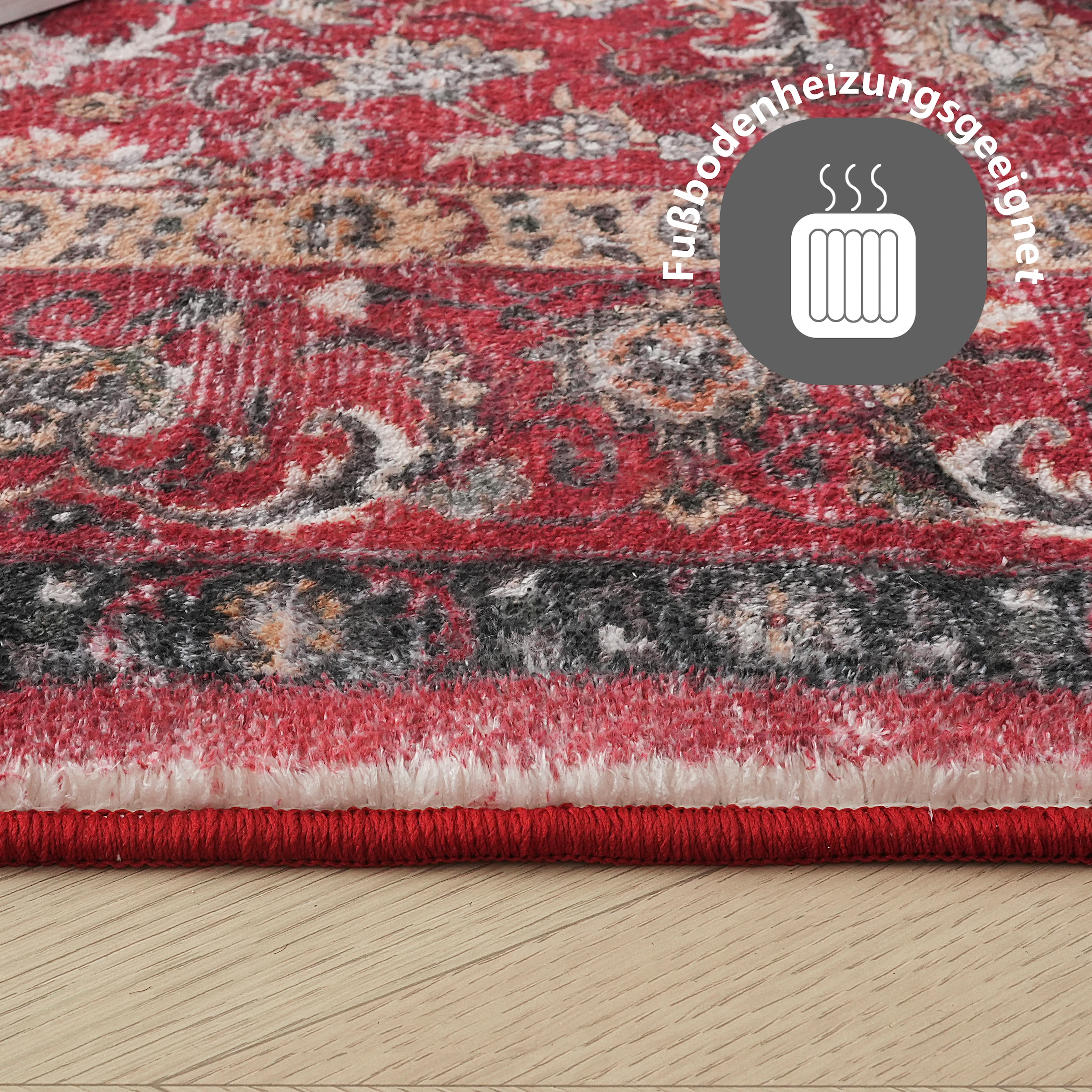 my home Teppich »Omar, Druckteppich, orientalisches Design, mehrfarbig, bedruckt«, rechteckig, 13 mm Höhe, Orient-Optik, Vintage Design, weich, Wohnzimmer, Schlafzimmer
