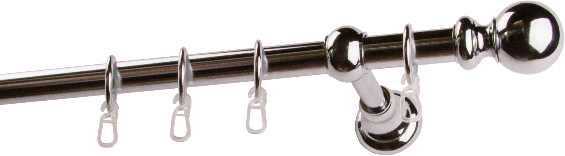 GARESA Gardinenstange "ANDREA" Ø 20 mm 1 läufig-läufig Wunschmaßlänge Vorhanggarnitur, verlängerbar, Endknopf Kugel lang, mit Ringen