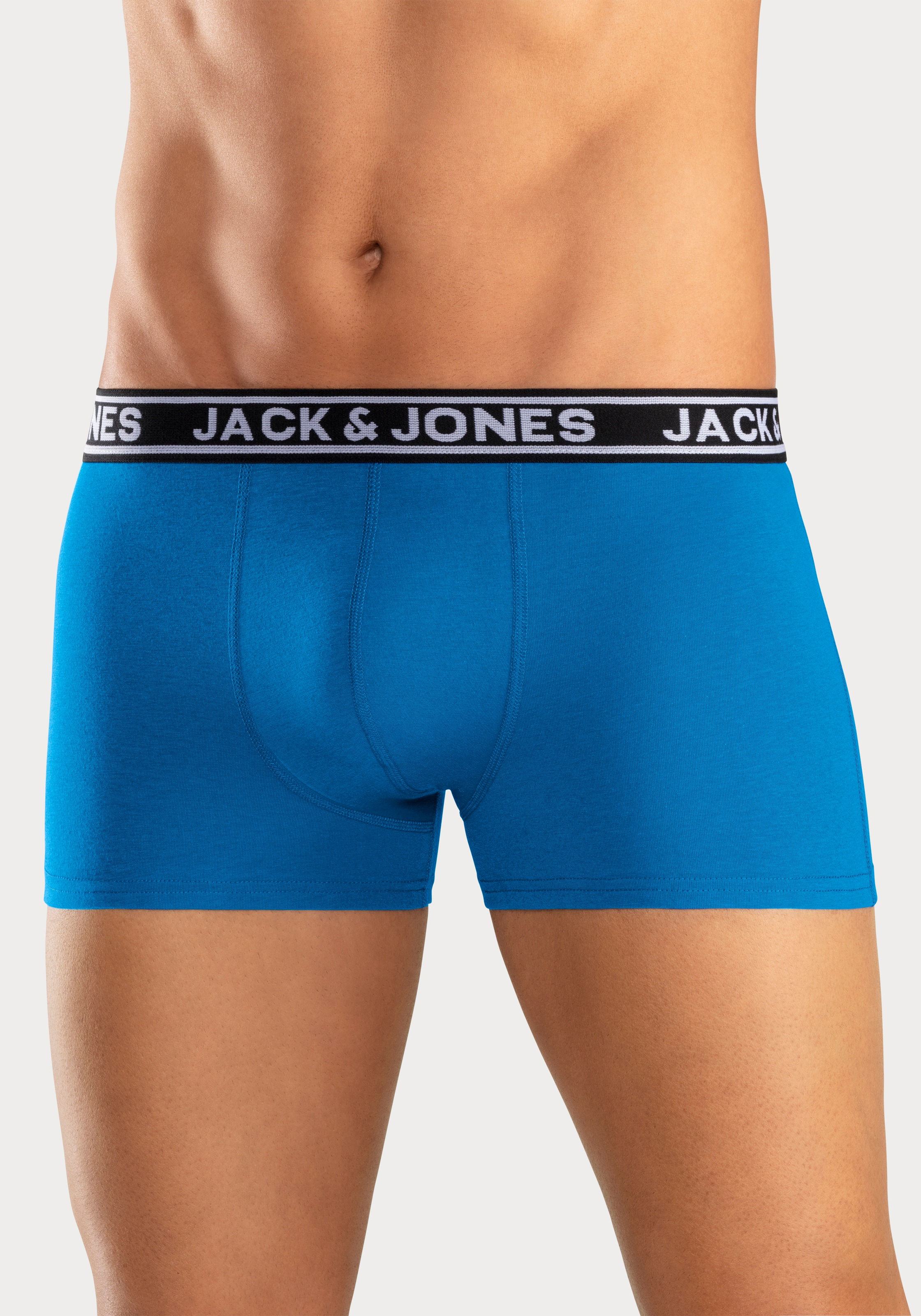 Jack & Jones Trunk »JACCRISP im 6er Pack mit Logobund und Stretchkomfort«, (Packung, 6 St.), unifarben mit Farbeinsatz, modisch, eng anliegend, Baumwollmischung
