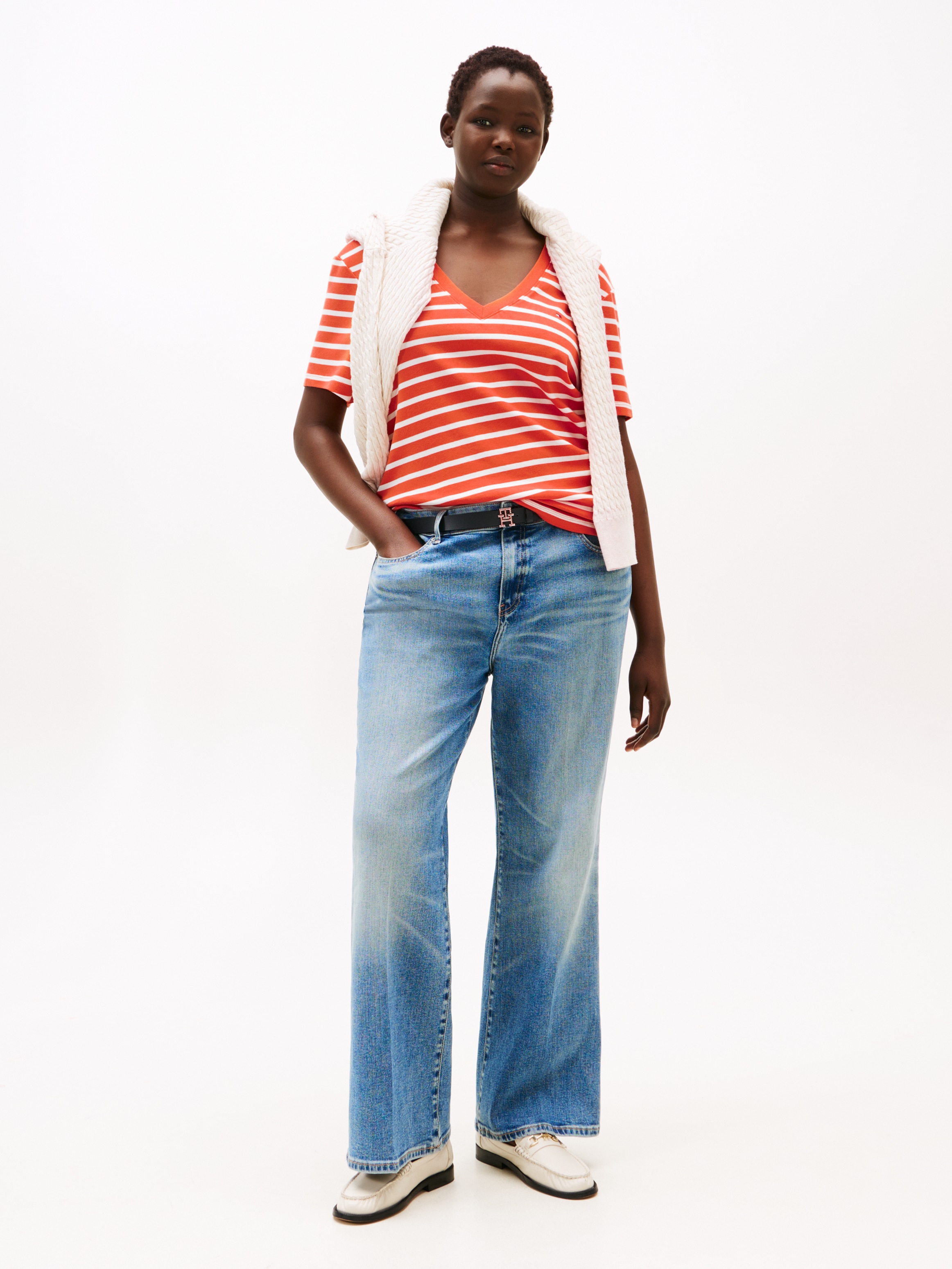 Tommy Hilfiger Curve V-Shirt »CRV SLIM CODY V-NK SS«, in Grossen Grössen