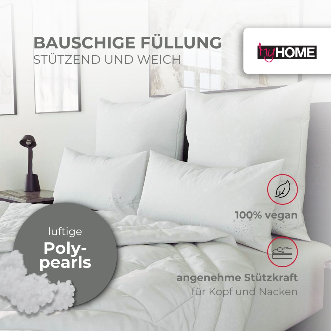 RIBECO Microfaserkissen »Jan«, Füllung: 6D-Hohlfaser, Bezug: Polyesterfaser, (1 St.)