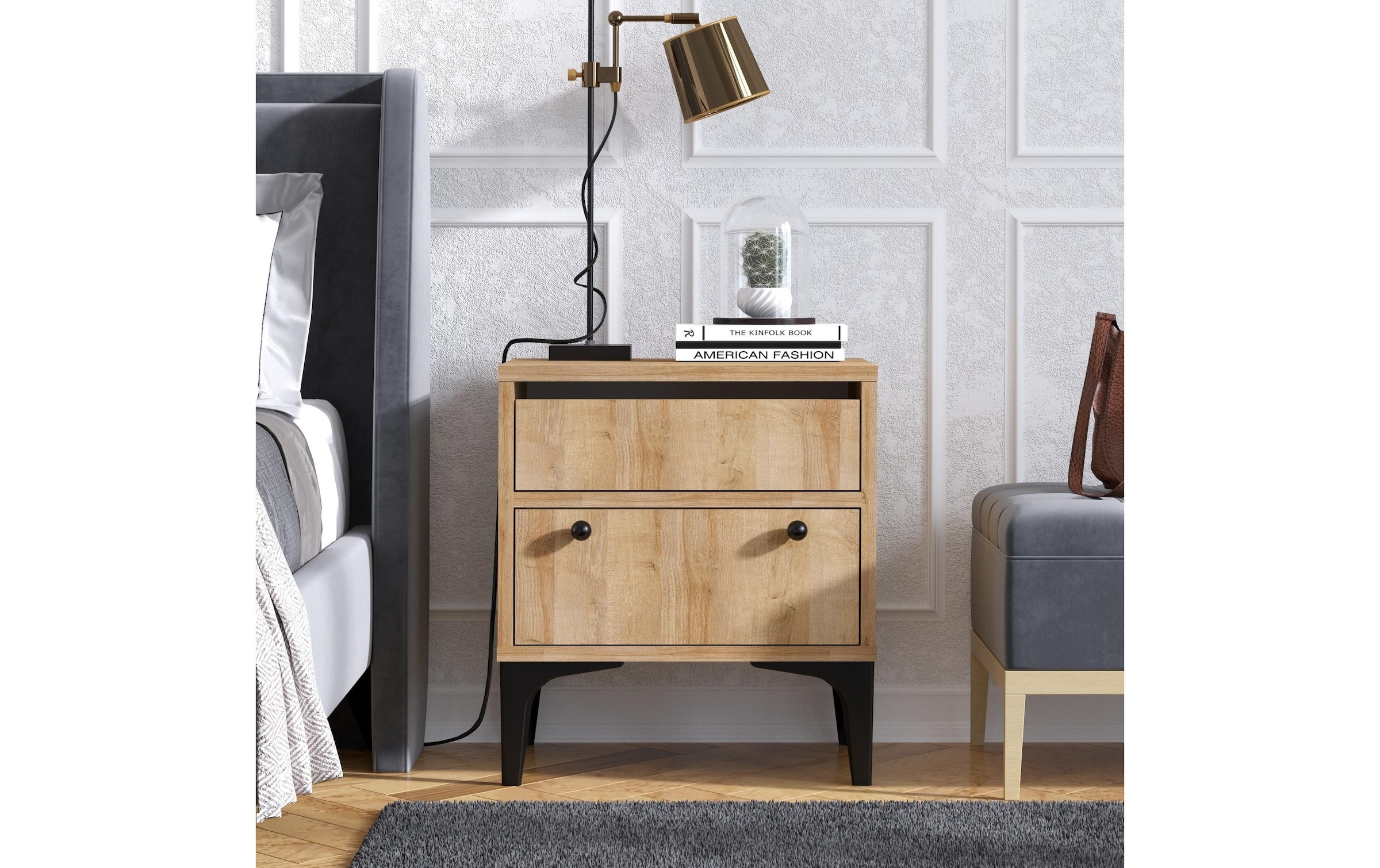 WOODY FASHION Nachttisch »Orabella 45 x 51 cm«