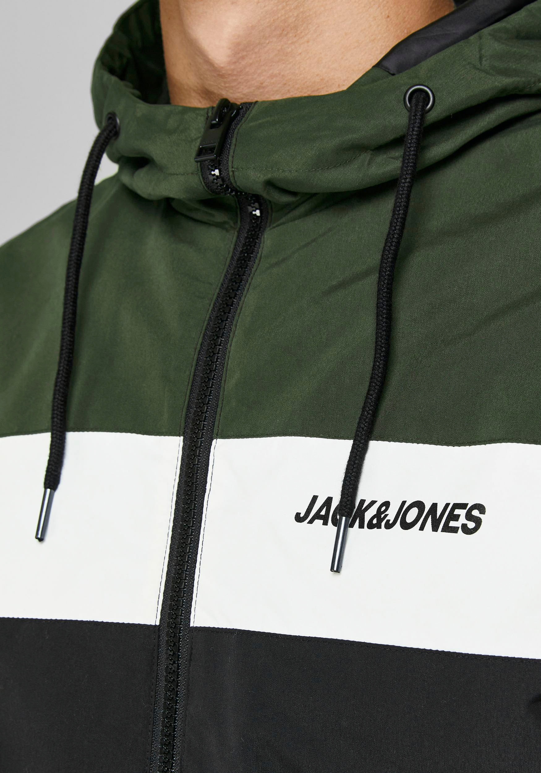 Jack & Jones Windbreaker »RUSH BLOCKING HOOD BOMBER«, mit Kapuze