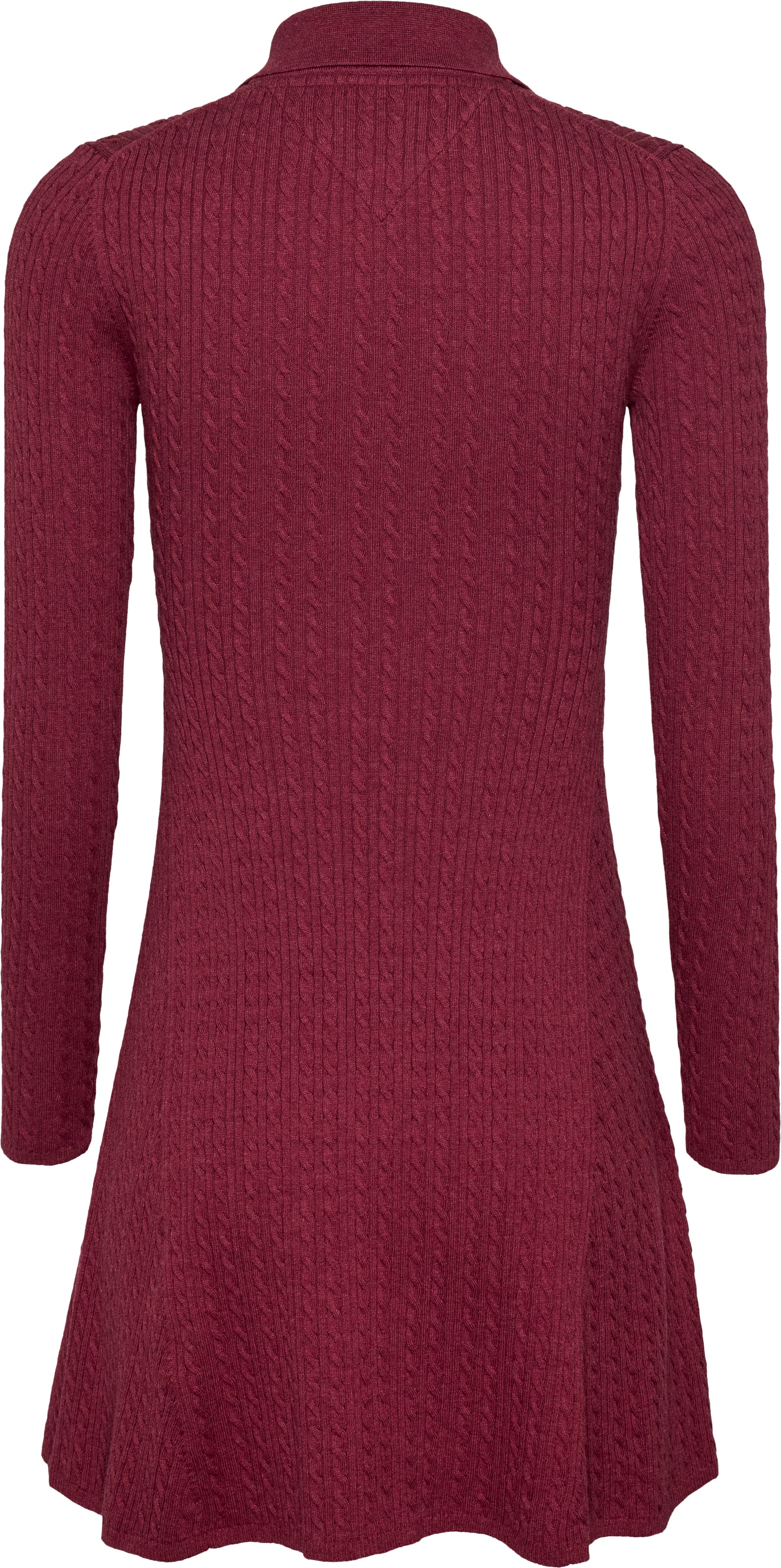 Tommy Jeans Strickkleid »TJW F&F POLO CABLE SWEATER DRESS«, mit kleinem Zopfmuster, Polokragen