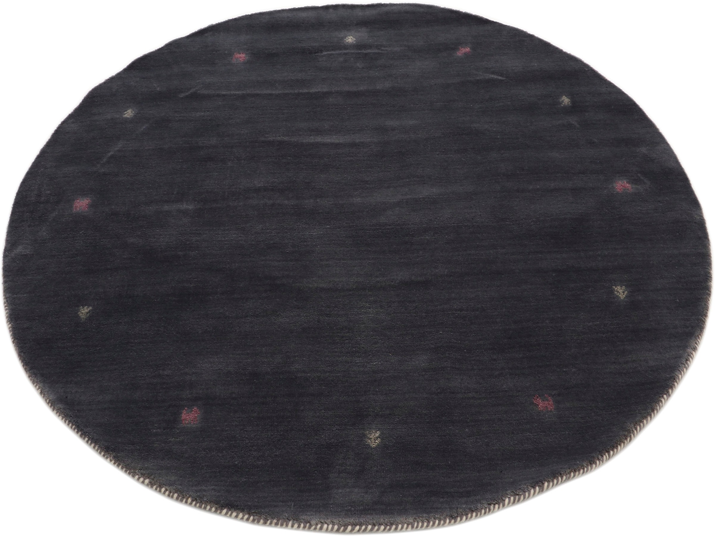carpetfine Wollteppich »Gabbeh Uni«, rund, 15 mm Höhe, reine Wolle handgewebt, Gabbeh Tiermotiv warmes Raumklima viele Grössen