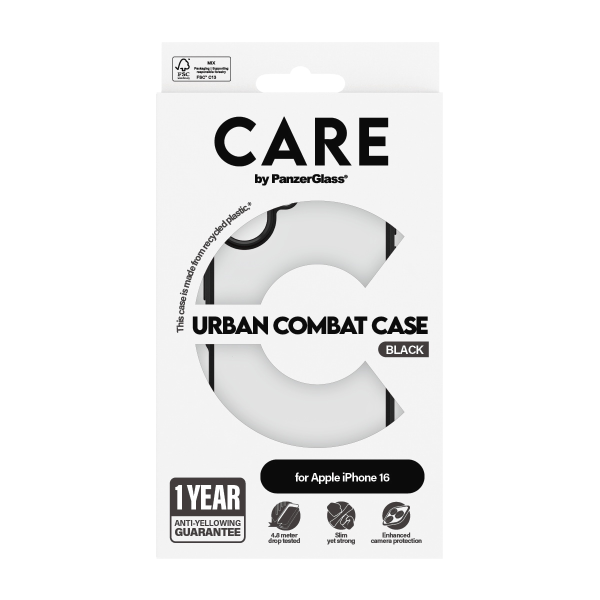 CARE by PanzerGlass Handyhülle »Urban Combat Case für Apple iPhone 16«, Backcover, Schutzhülle, Handyschutzhülle, Case, Schutzcase, stossfest